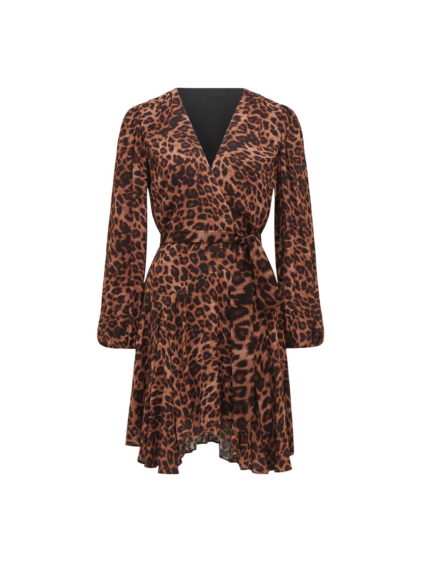 Amila Belted Godet Mini Dress