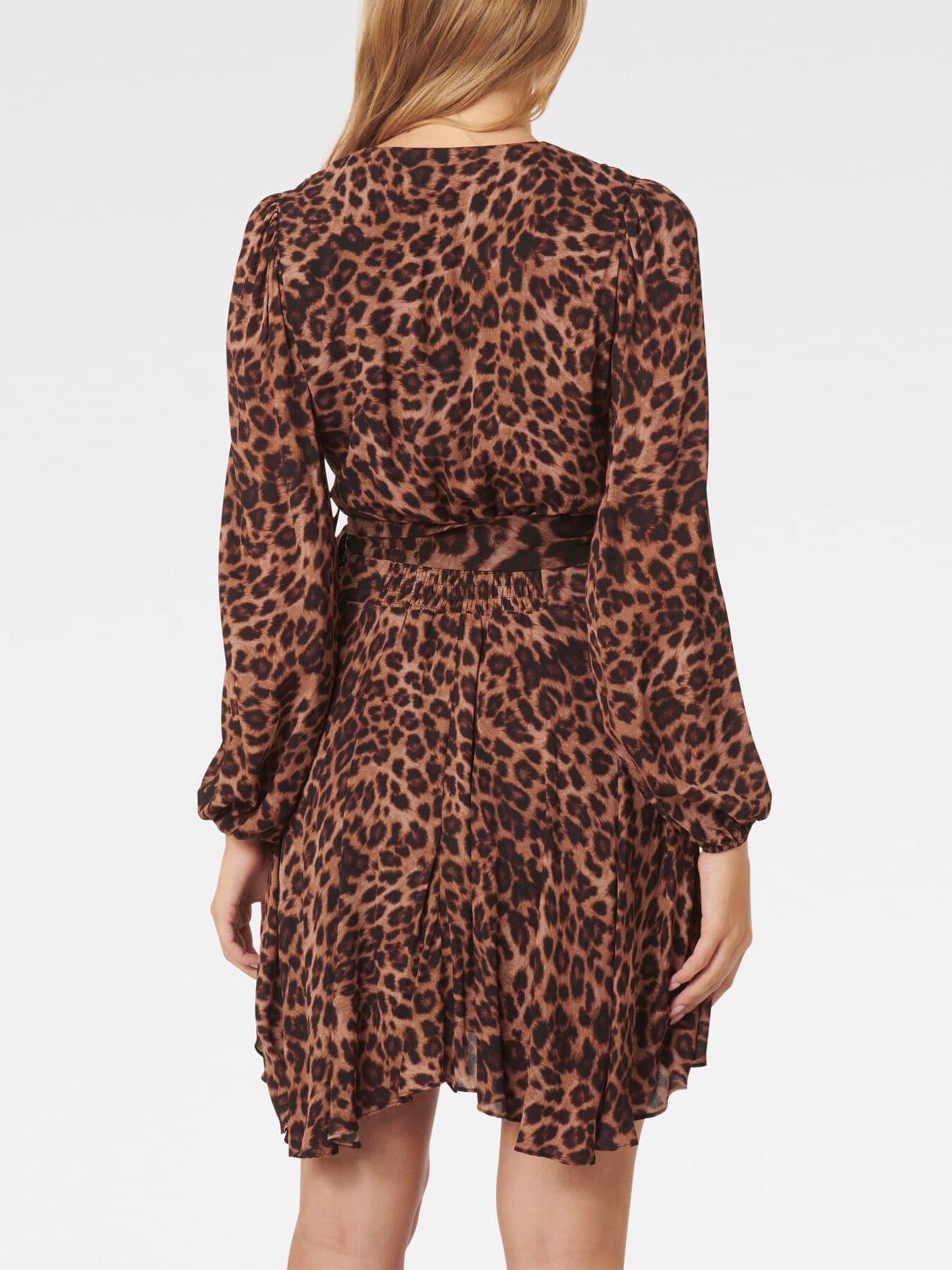 Amila Belted Godet Mini Dress