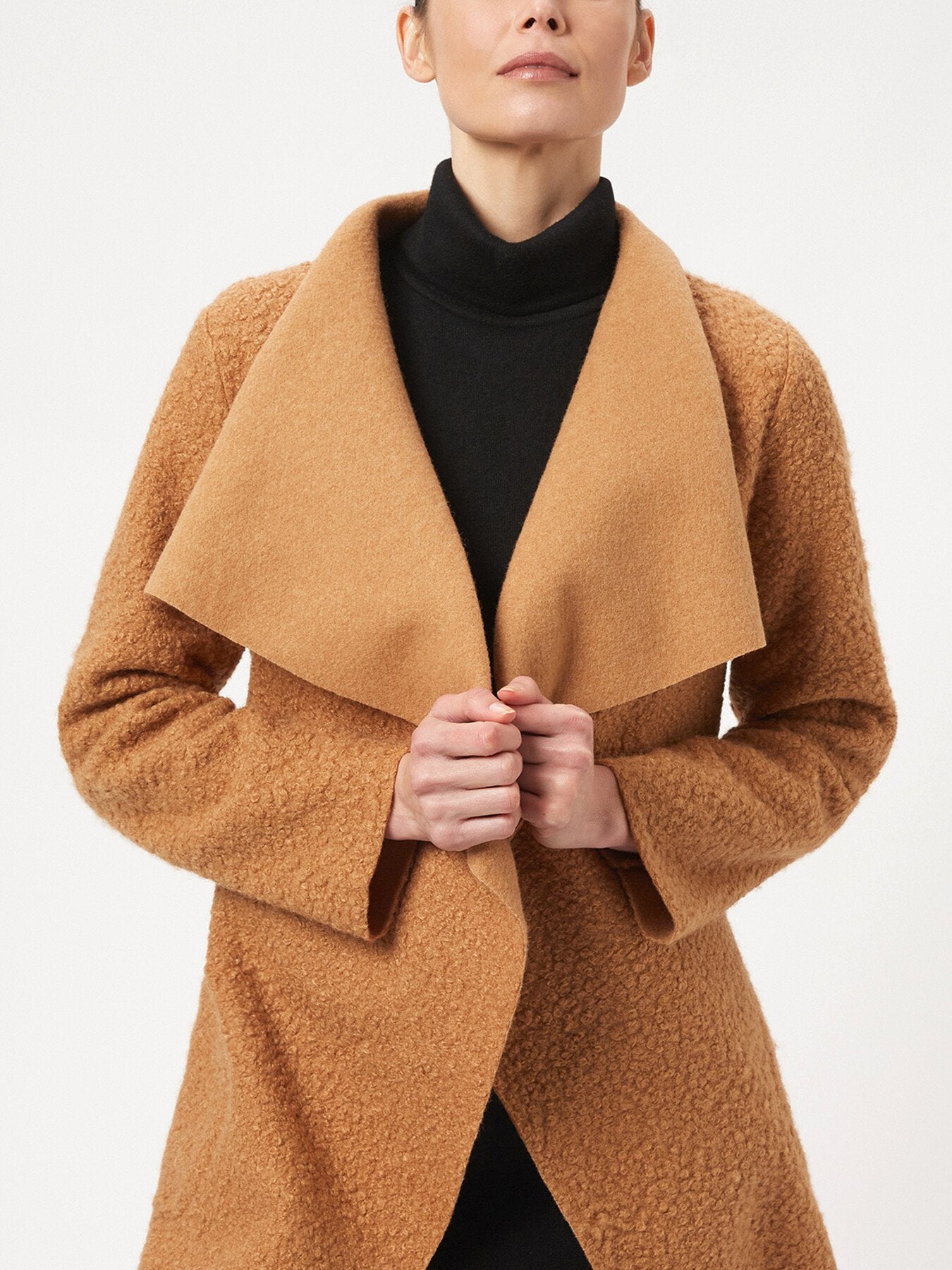 Large Lapel Collar CoatWith Belt