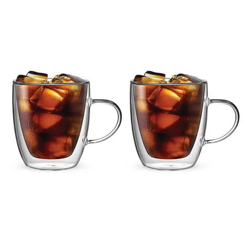 Capri Double Walled Glass Mugs Set of 2