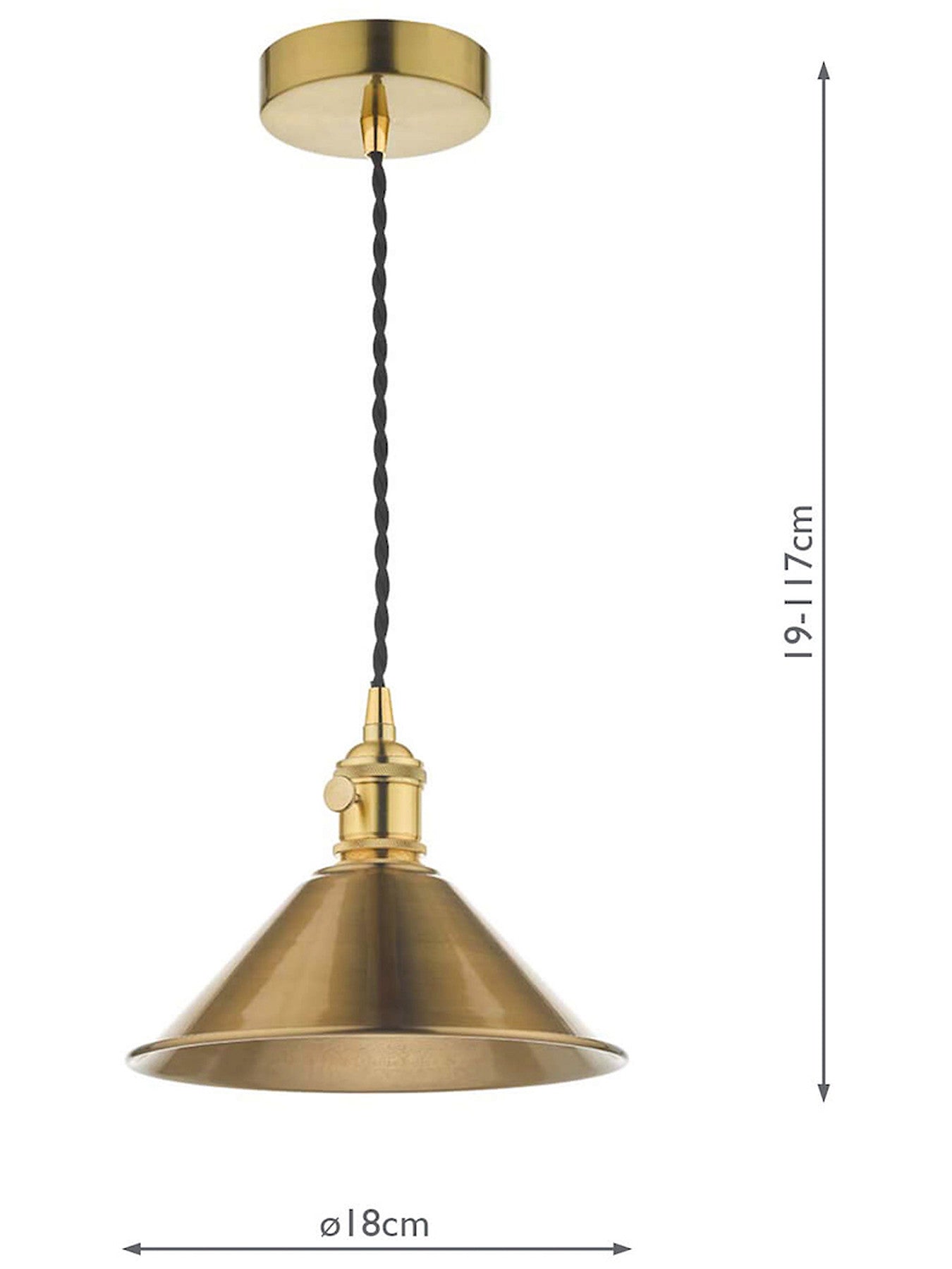 Hadano Pendant - Natural Brass with Aged Brass Shade