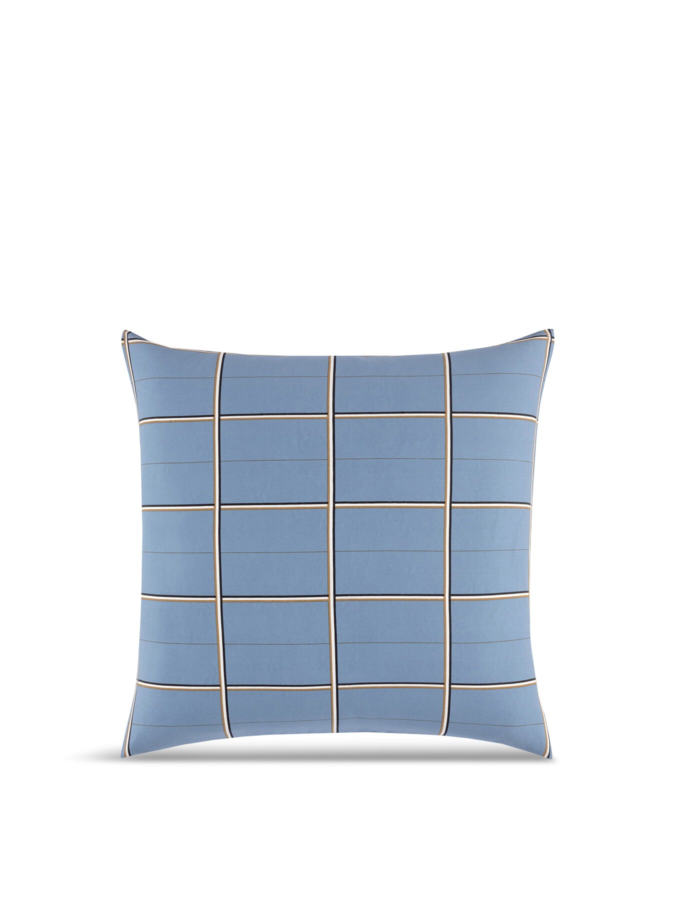 Boss Check Square Pillowcase Blue Horizon