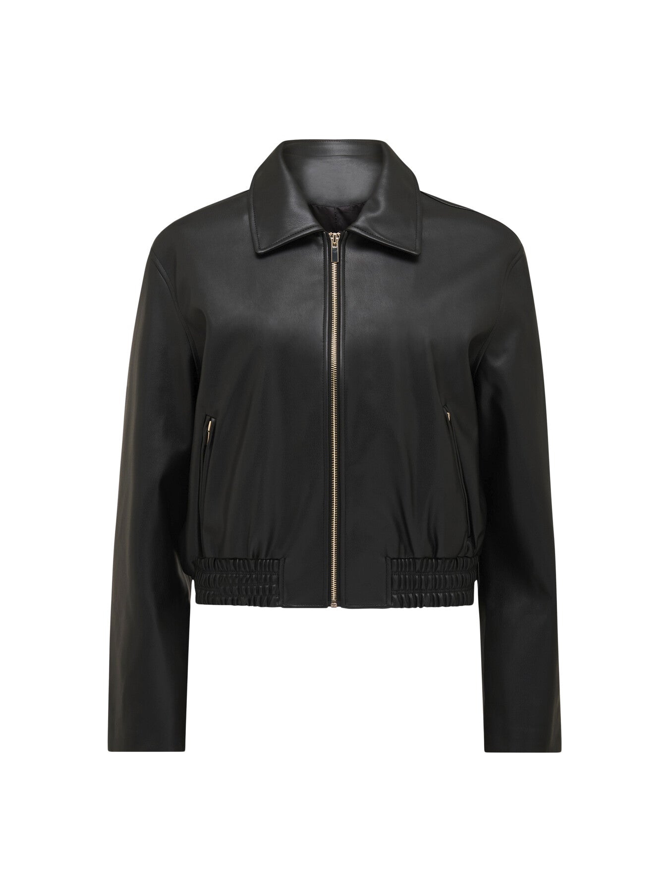 Melinda Faux Leather Bomber Jacket