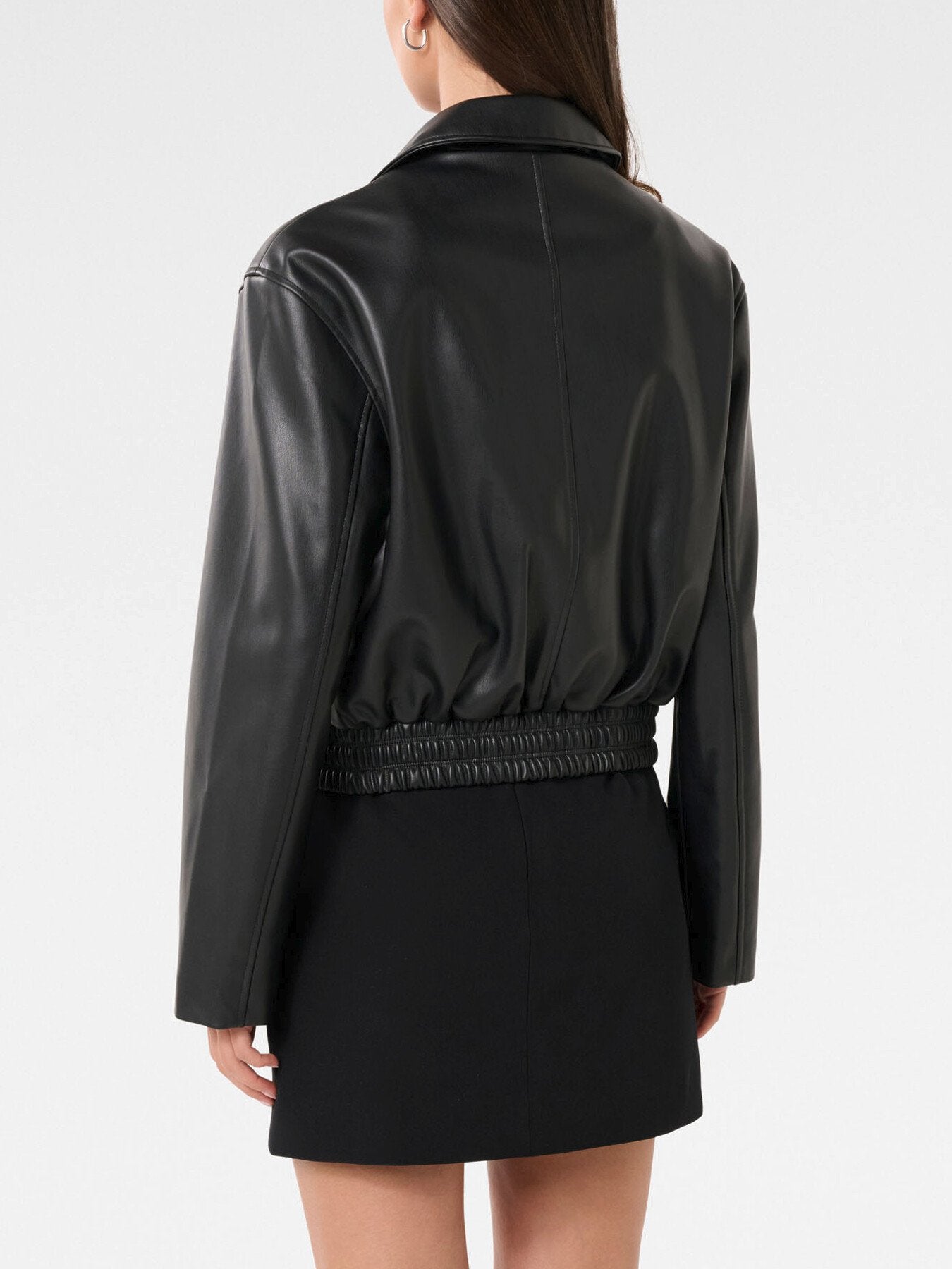 Melinda Faux Leather Bomber Jacket