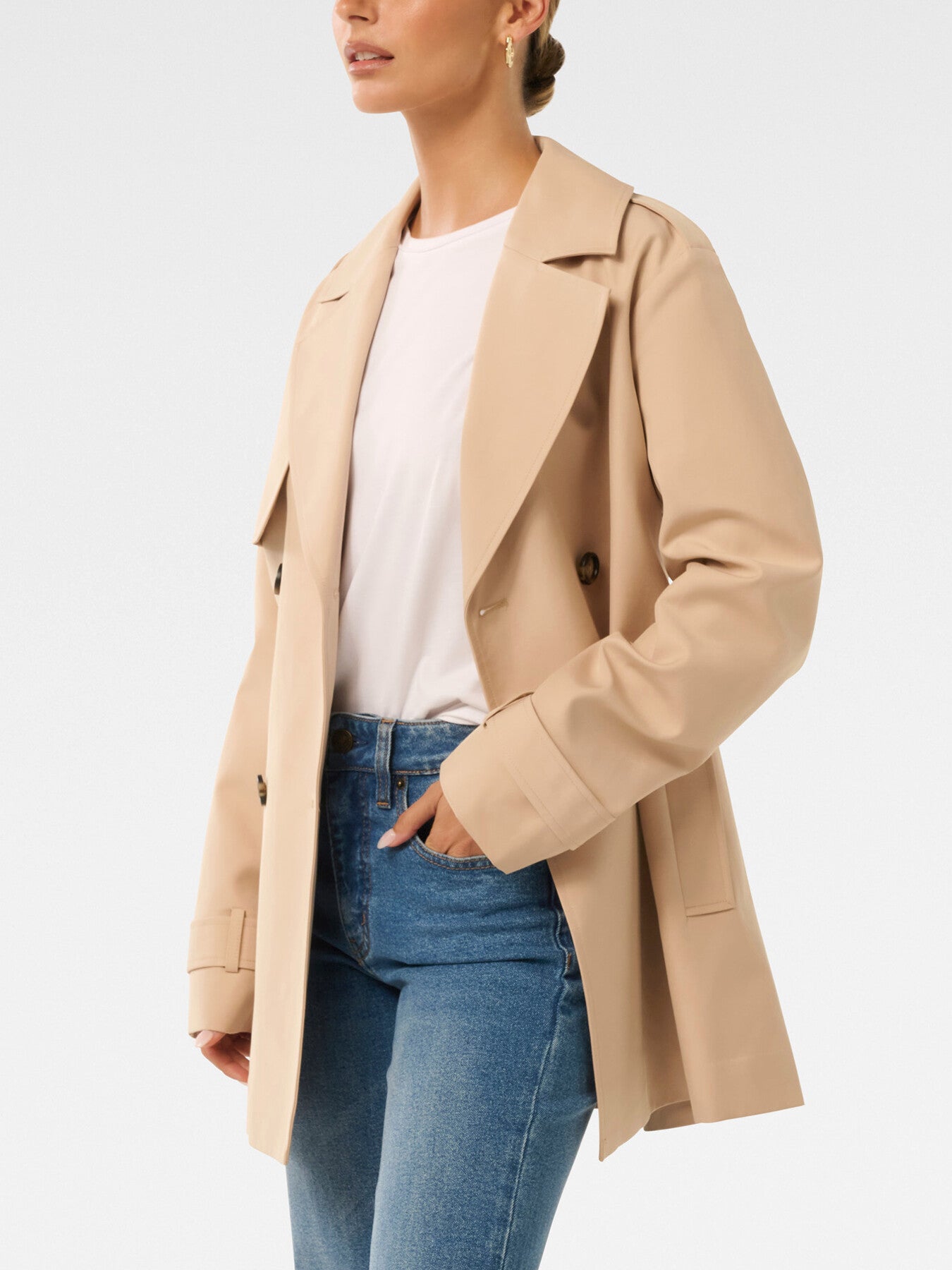 Rhea Petite Water Resistant Trench Coat