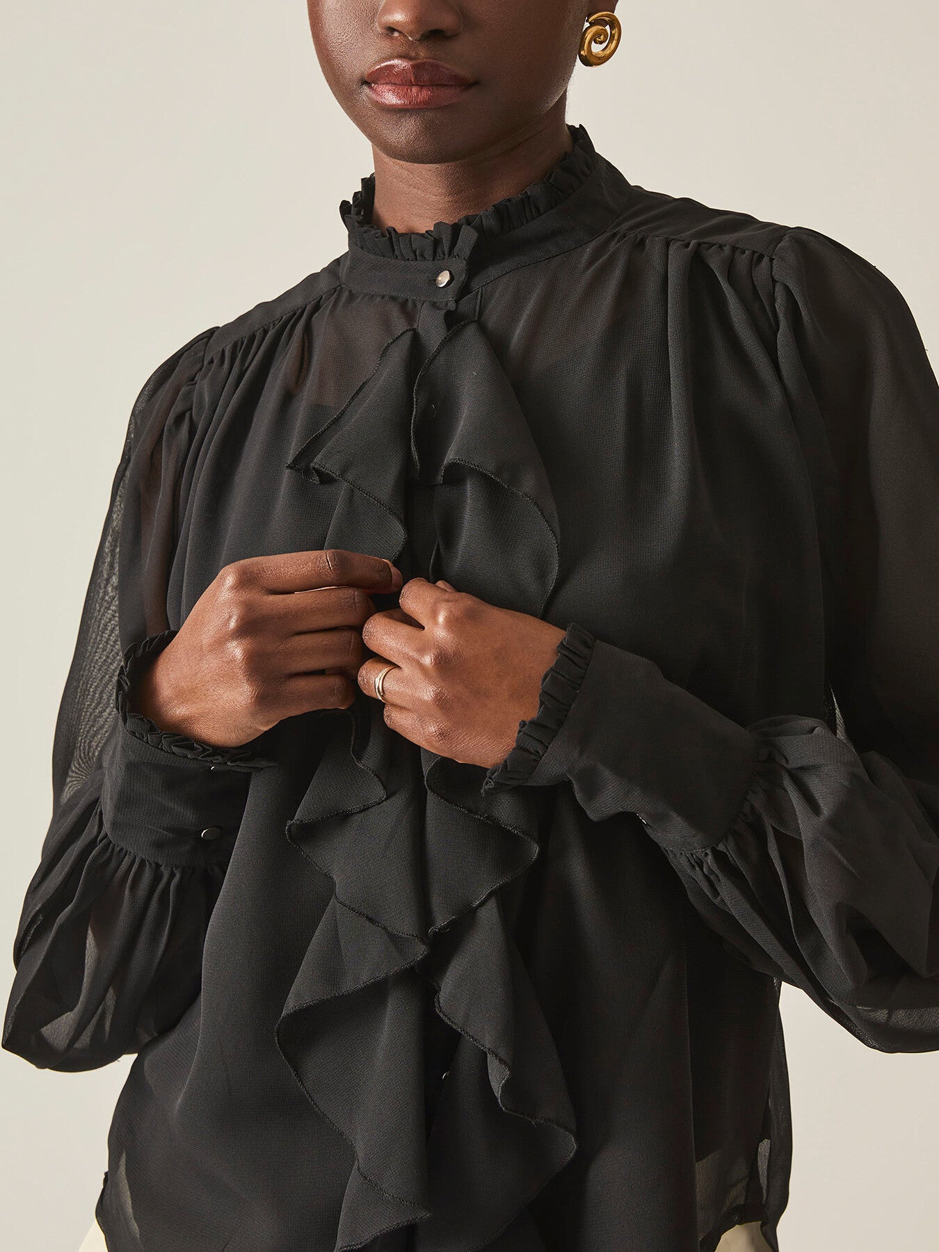 Ruffle Shift Shirt