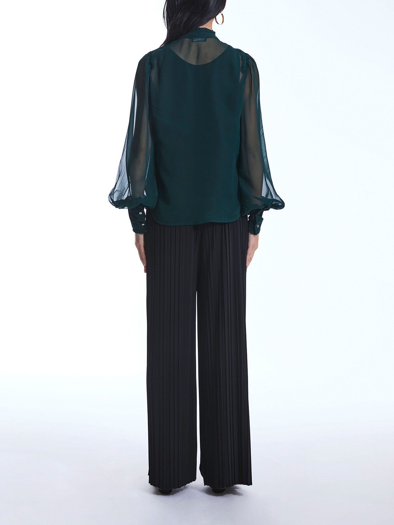 Ruffle Shift Green Shirt