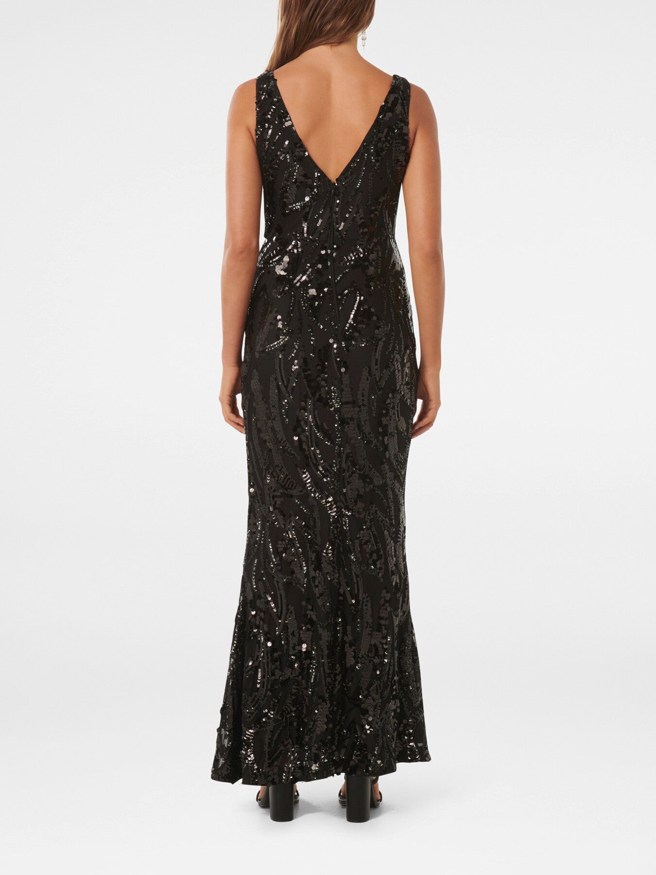 Marlena V-Neck Sequin Gown