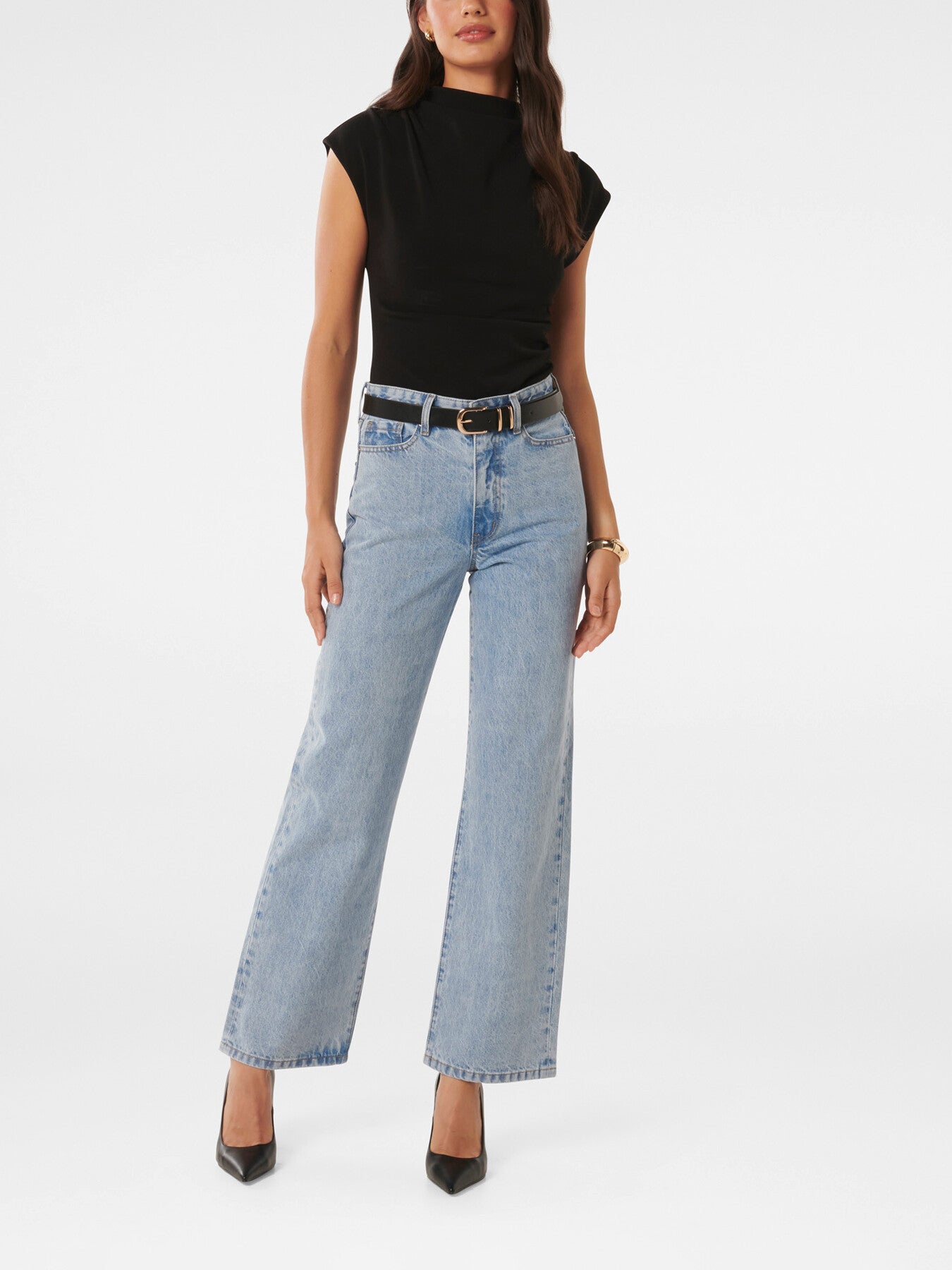 Leenah High Neck Crepe Top