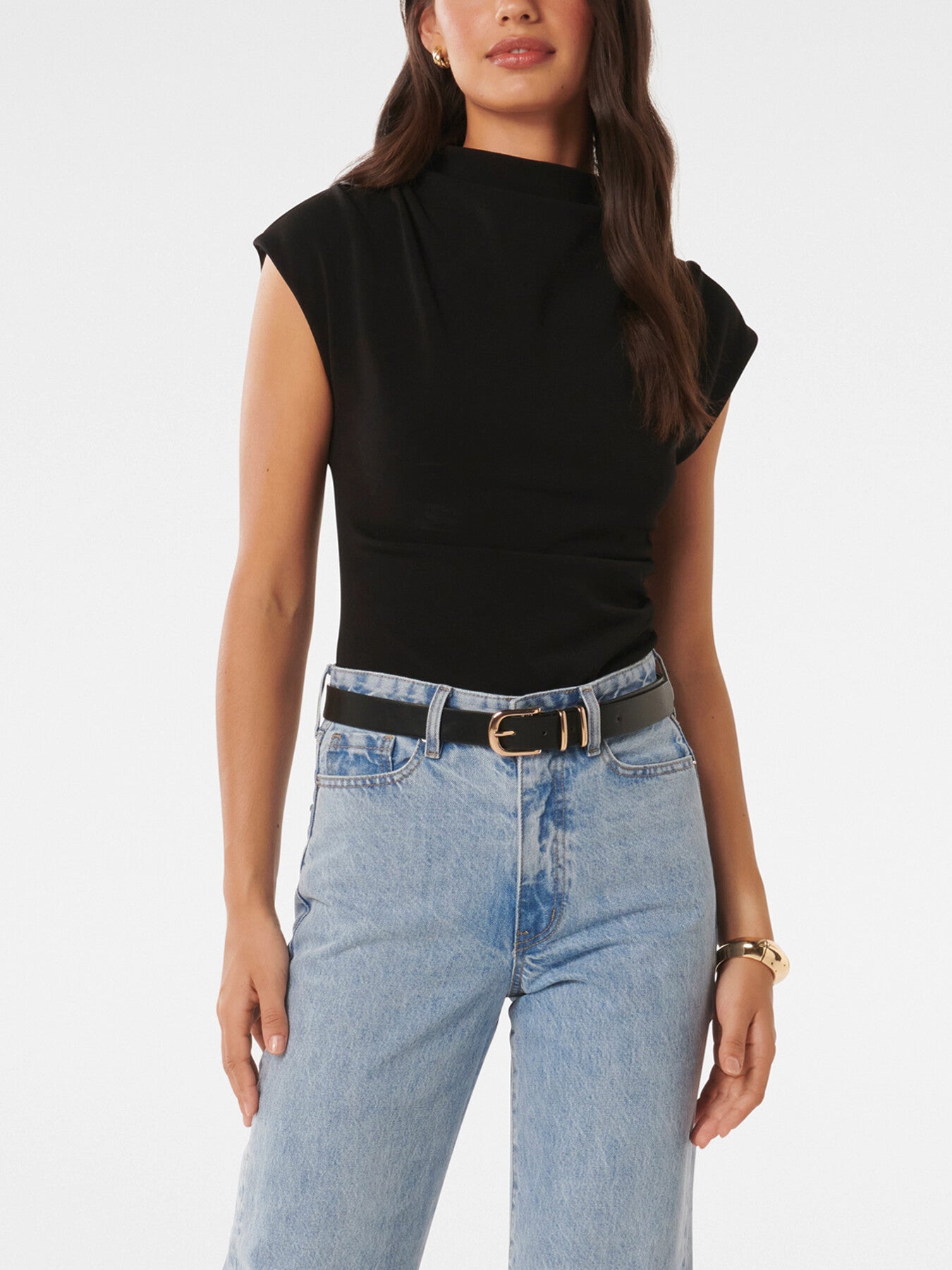 Leenah High Neck Crepe Top