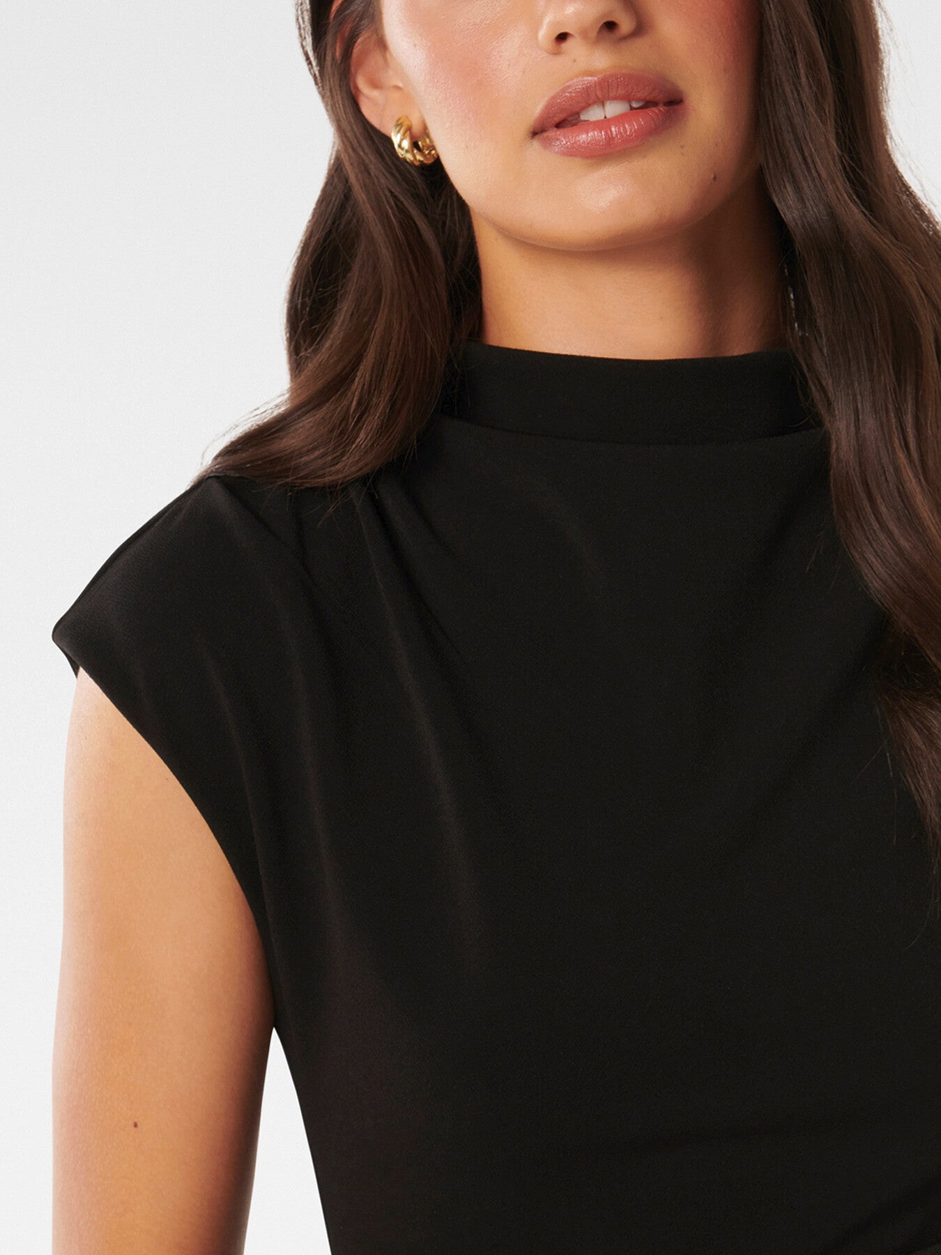 Leenah High Neck Crepe Top