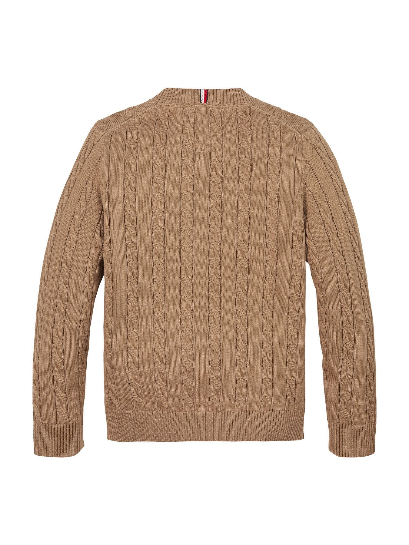 Cotton Crew Neck Cable Sweater
