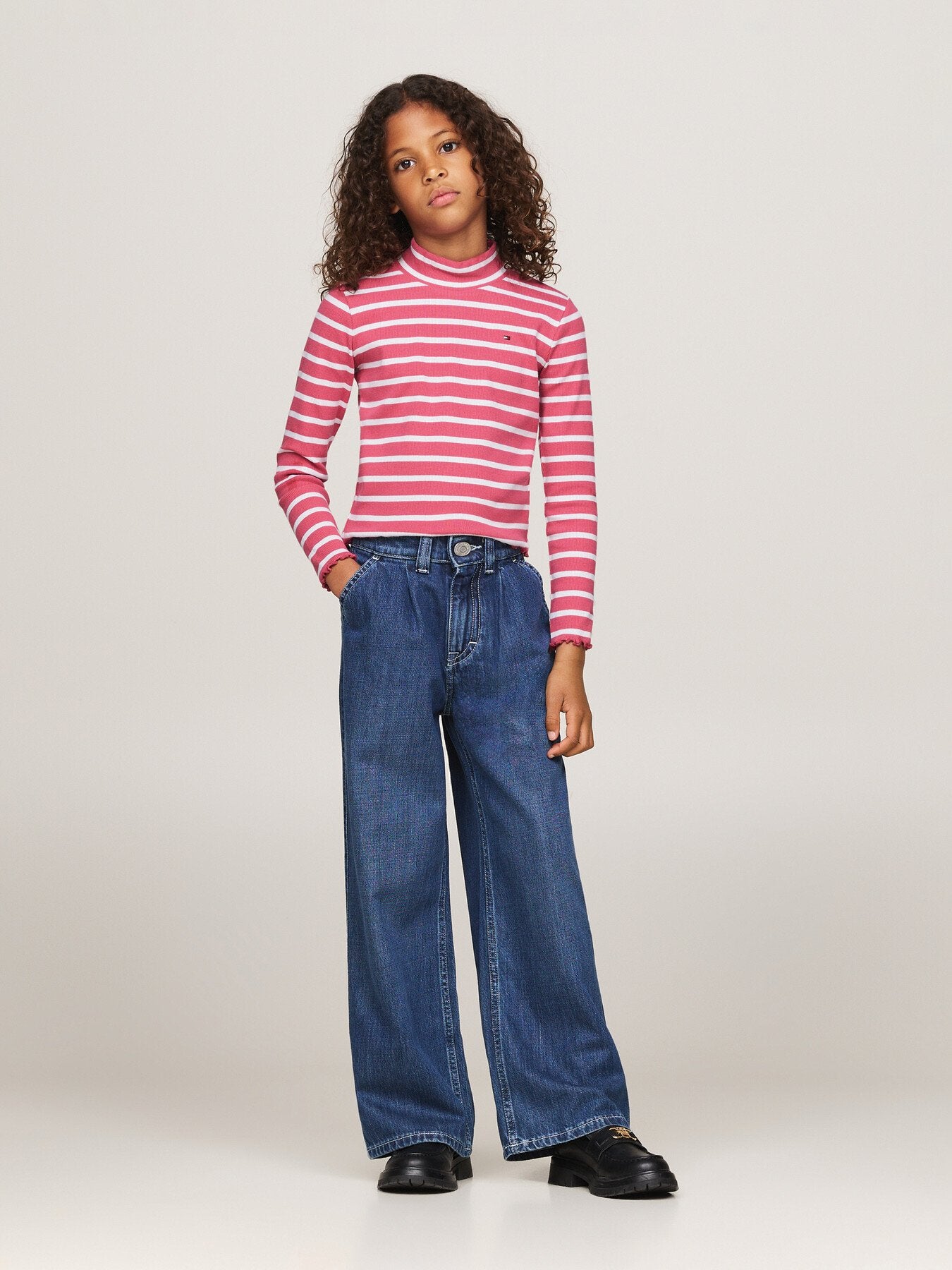 Mock Turtleneck Stripe Extra Slim Top