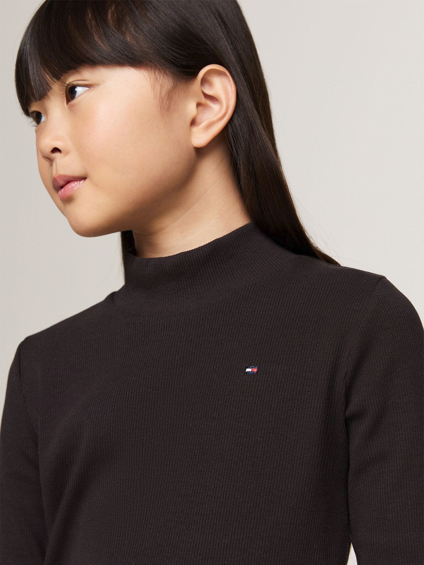 Mock Turtleneck Stripe Extra Slim Top