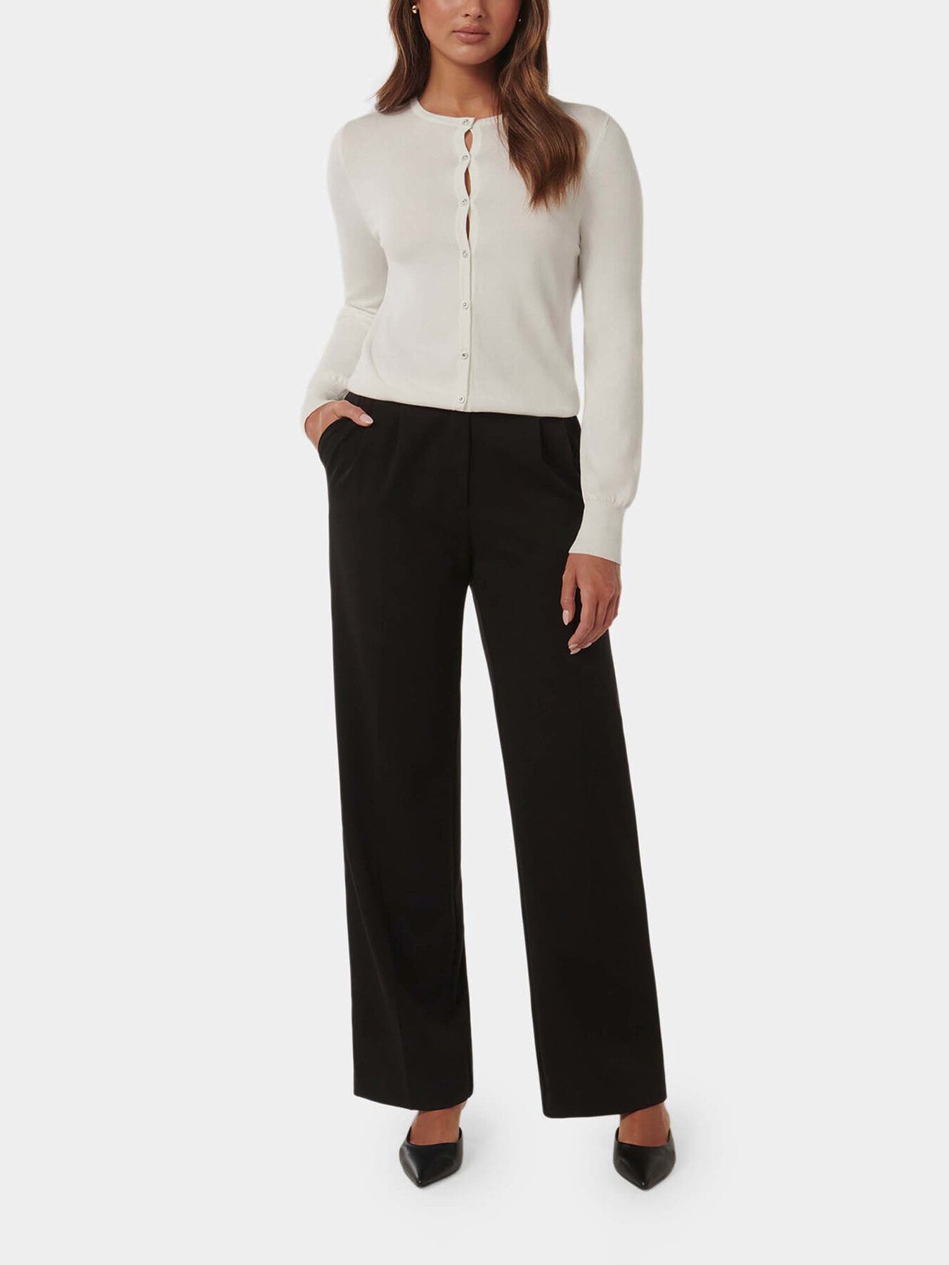 Morgan Basic Crew Knit Cardigan