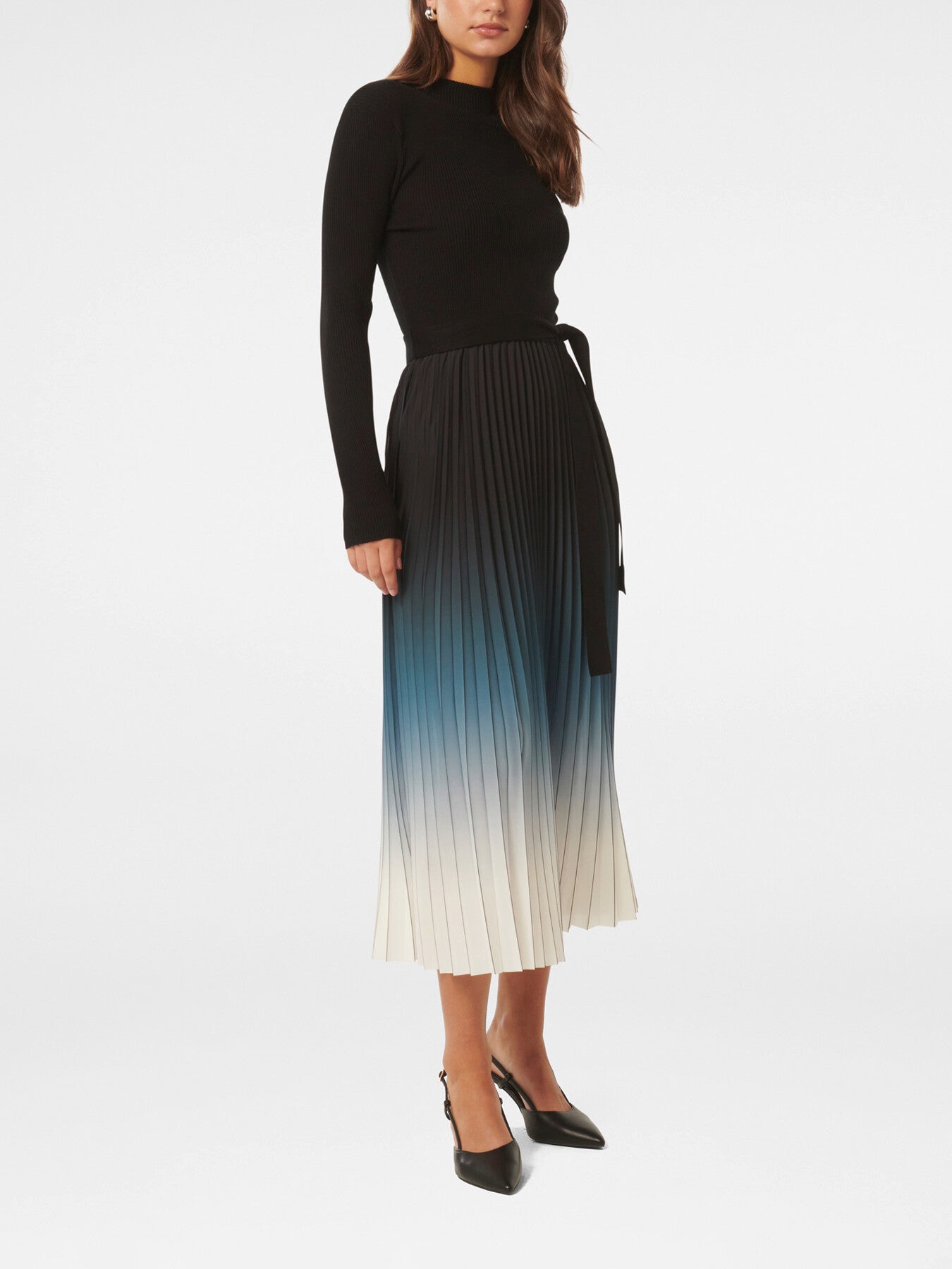 Harmony Ombre Pleated Midi Dress