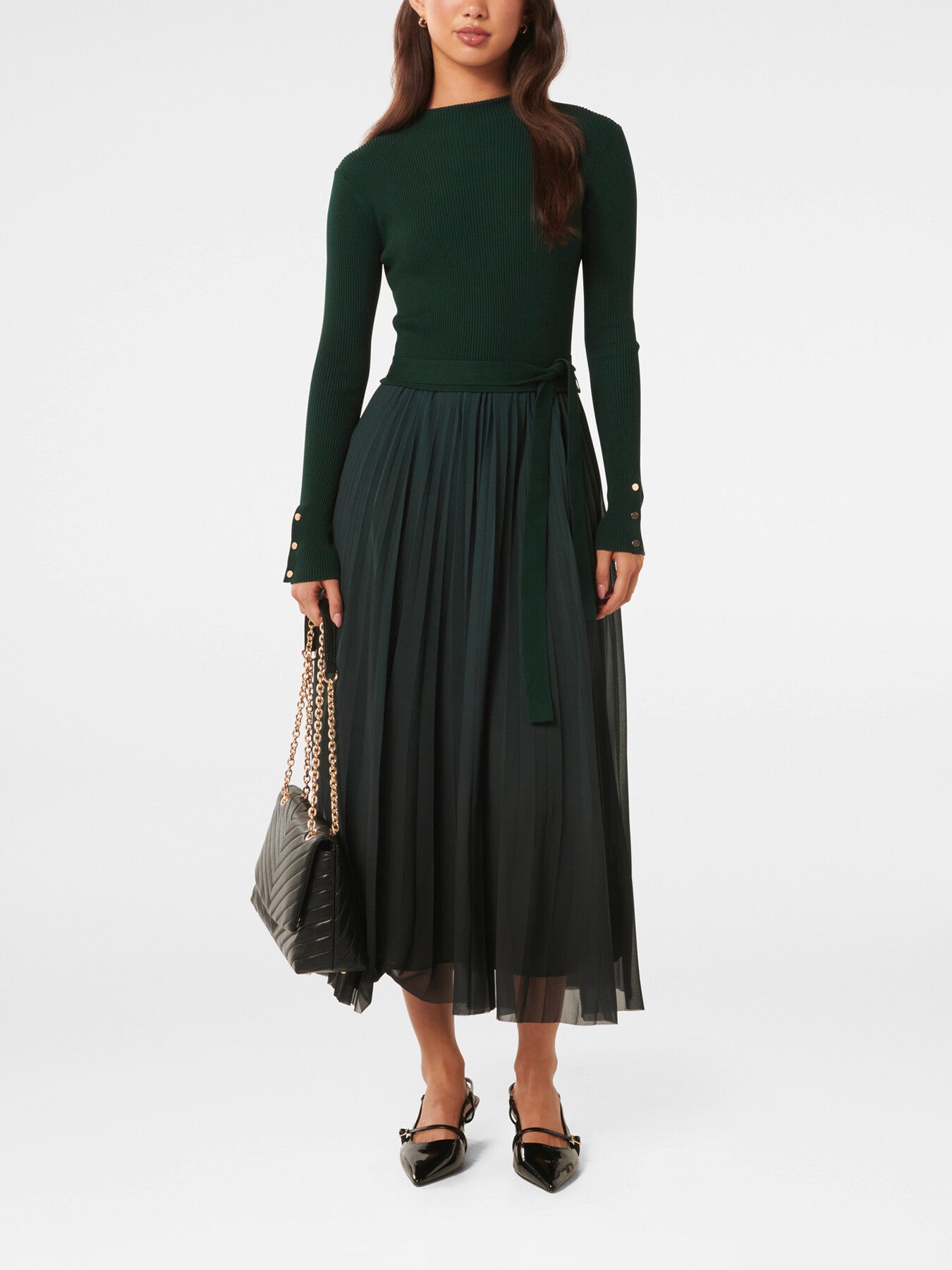 Kaylie Pleated Hem Dress