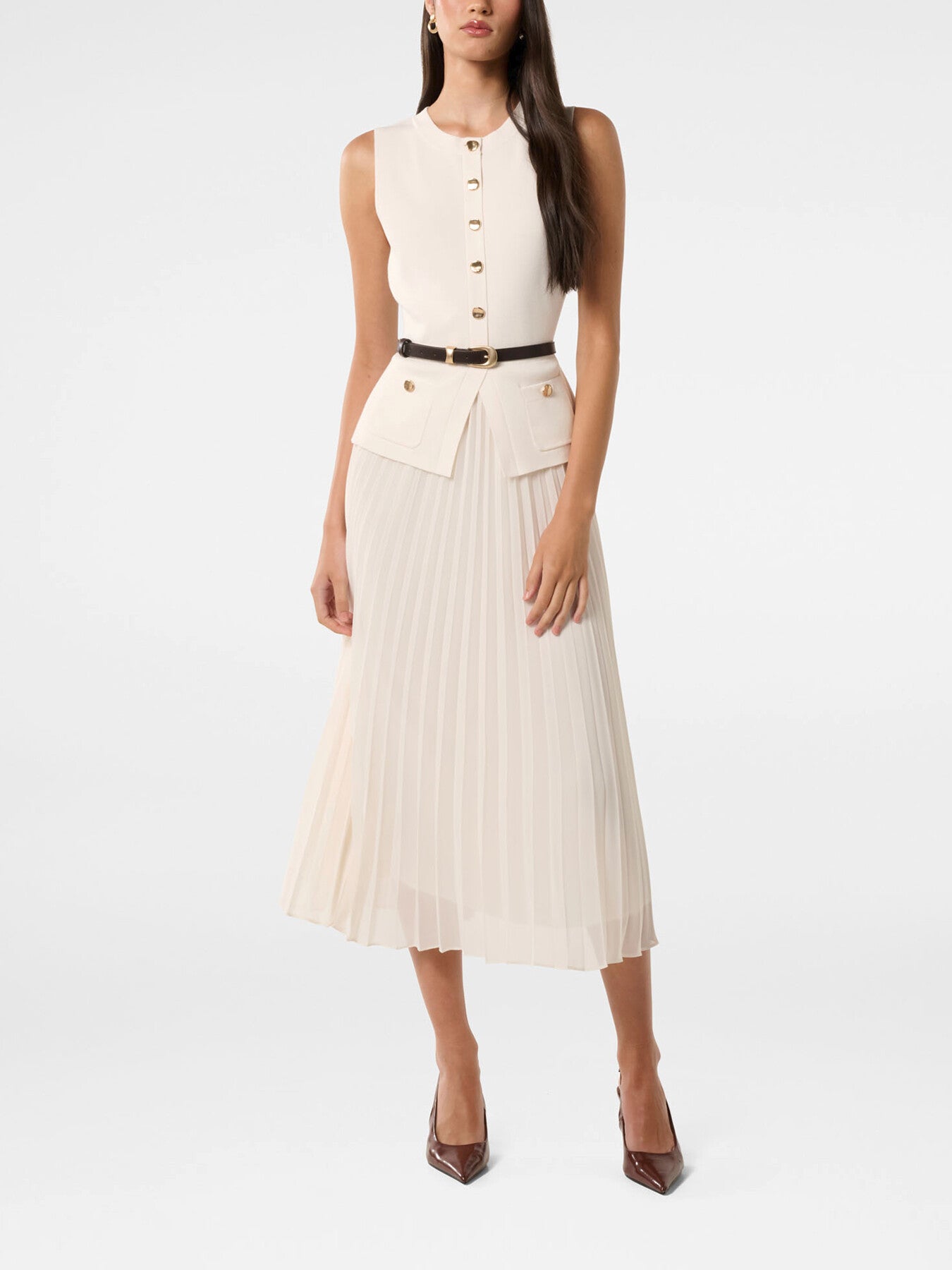 Daphne Waistcoat Knitted Midi Dress