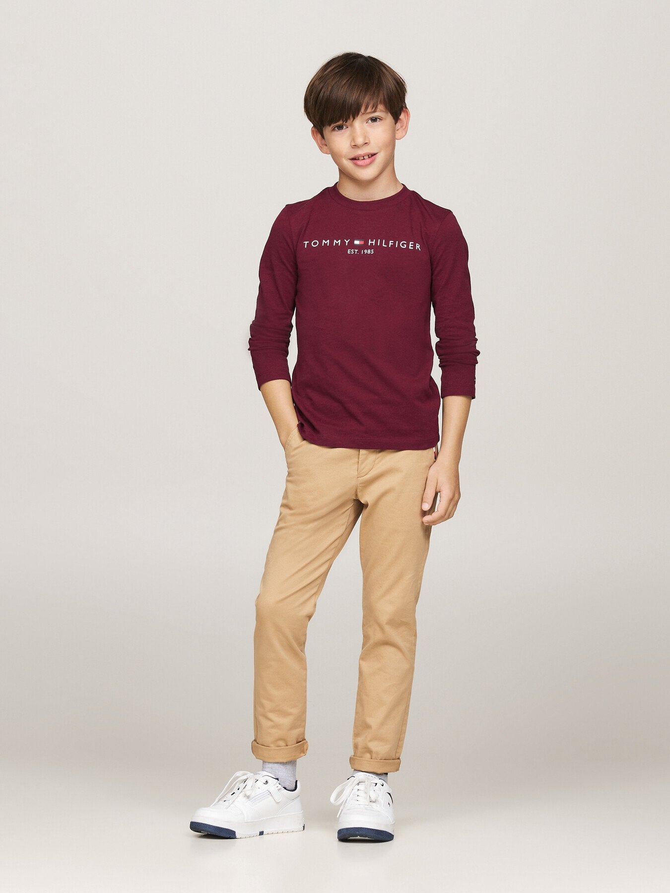 Kids’ Logo Print Long Sleeve T-Shirt Blue