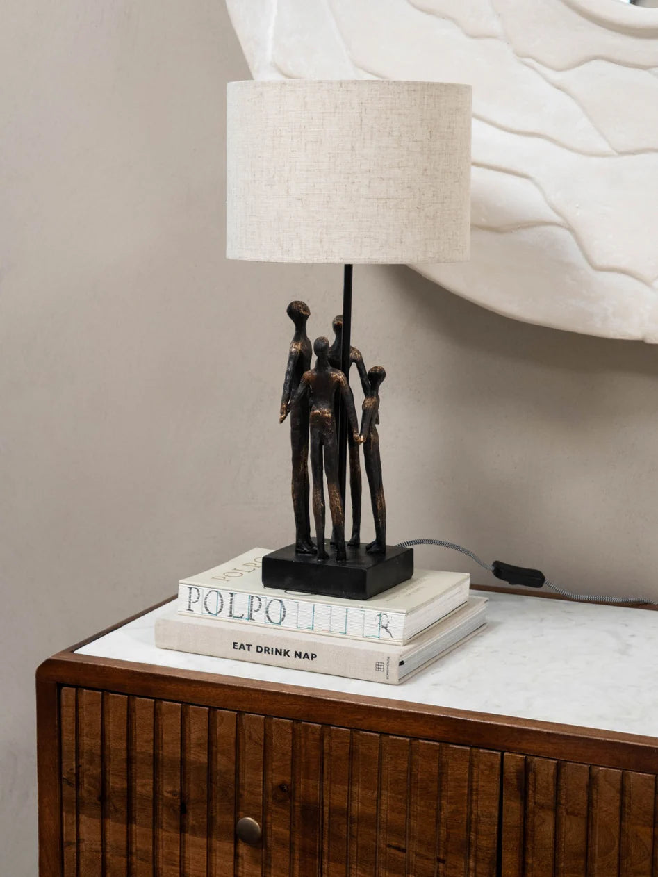 Family Sculpture Lamp with Shade