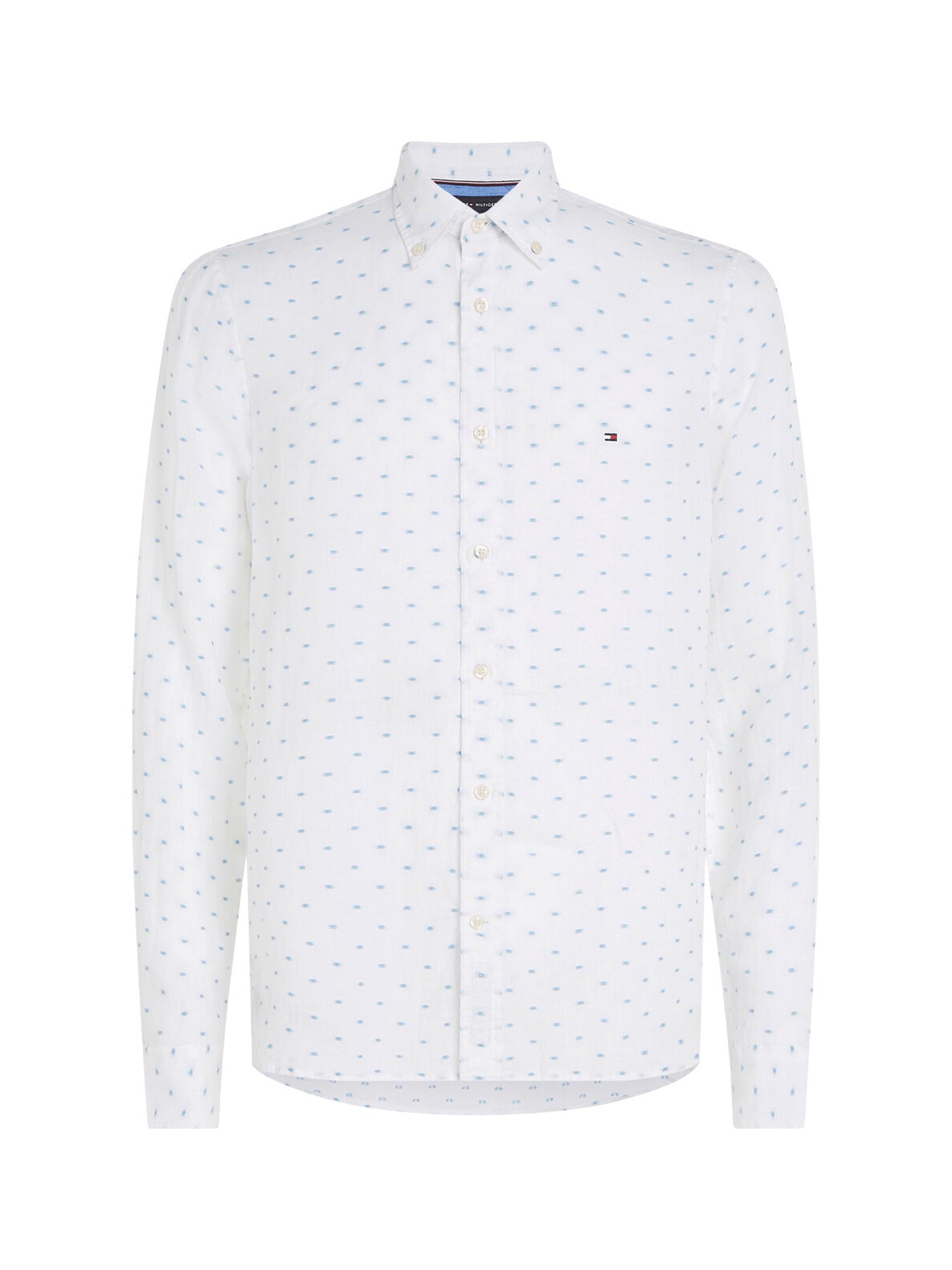 Linen Flag Embroidery Slim Fit Shi