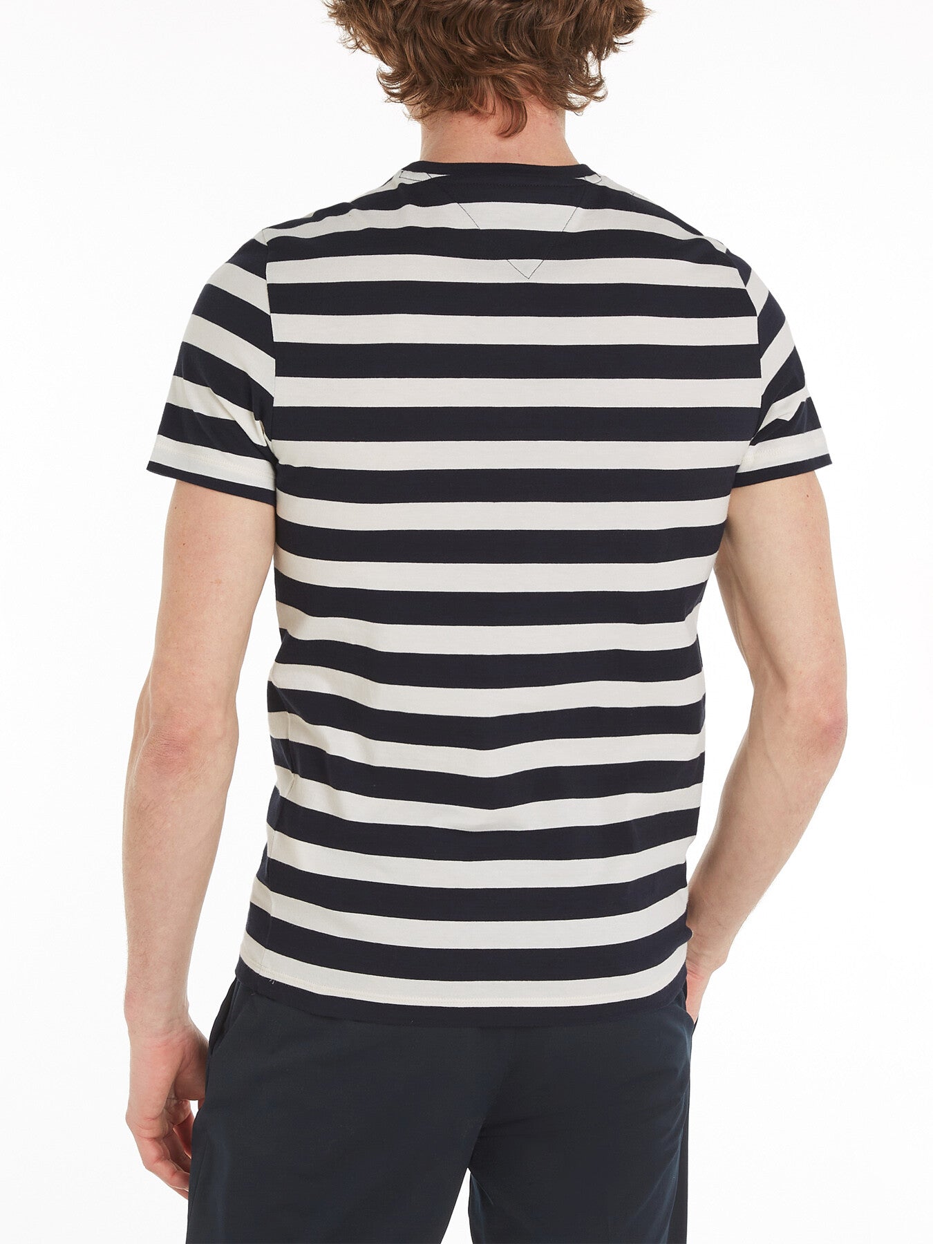 Stripe Logo Embroidery Slim T-Shirt
