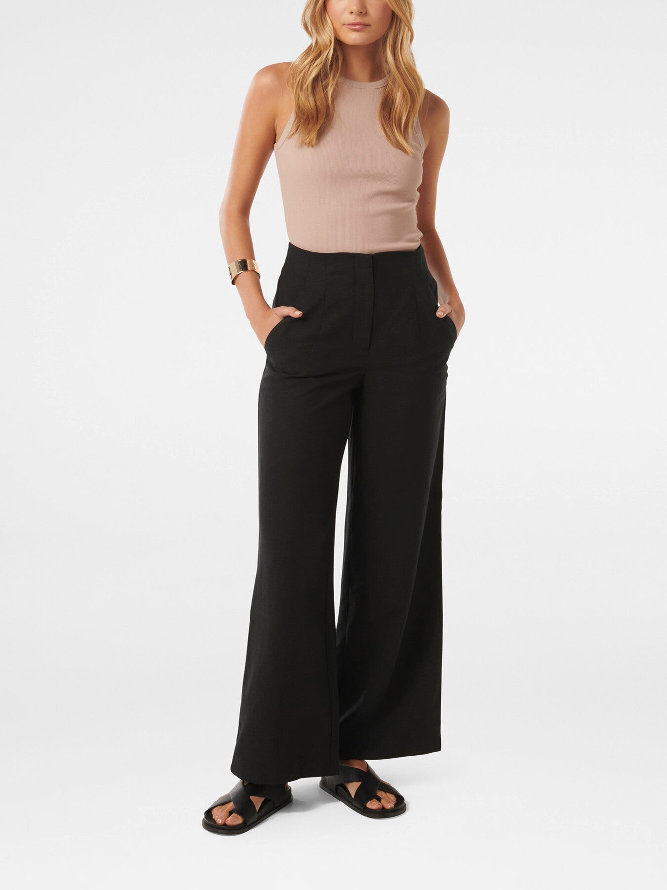 Mona Linen Wide Leg Pants