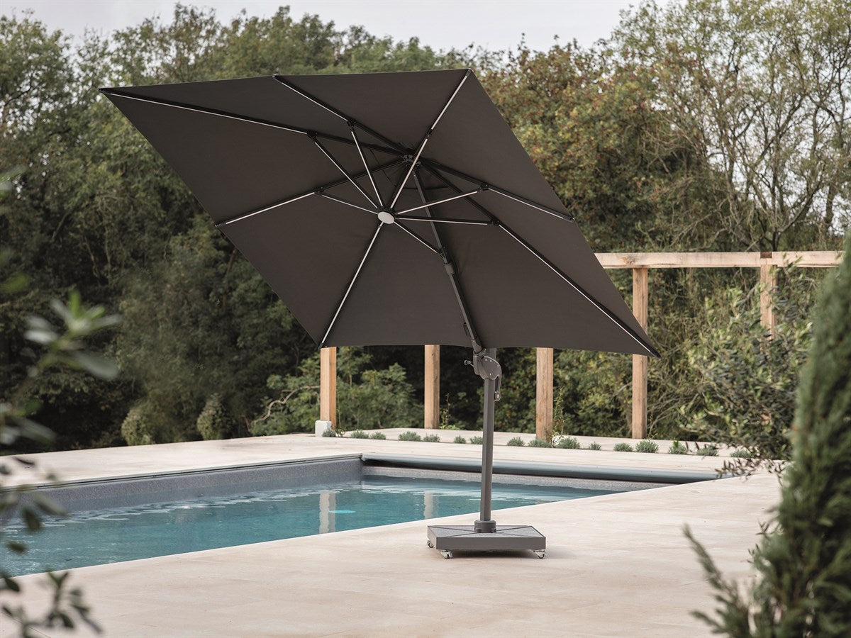 Steel Side Post Parasol Base with Wheels