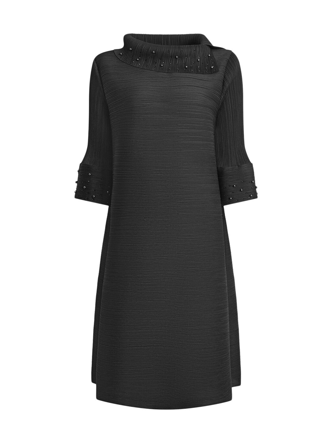 Split Collar Embelished Sleeve Dress
