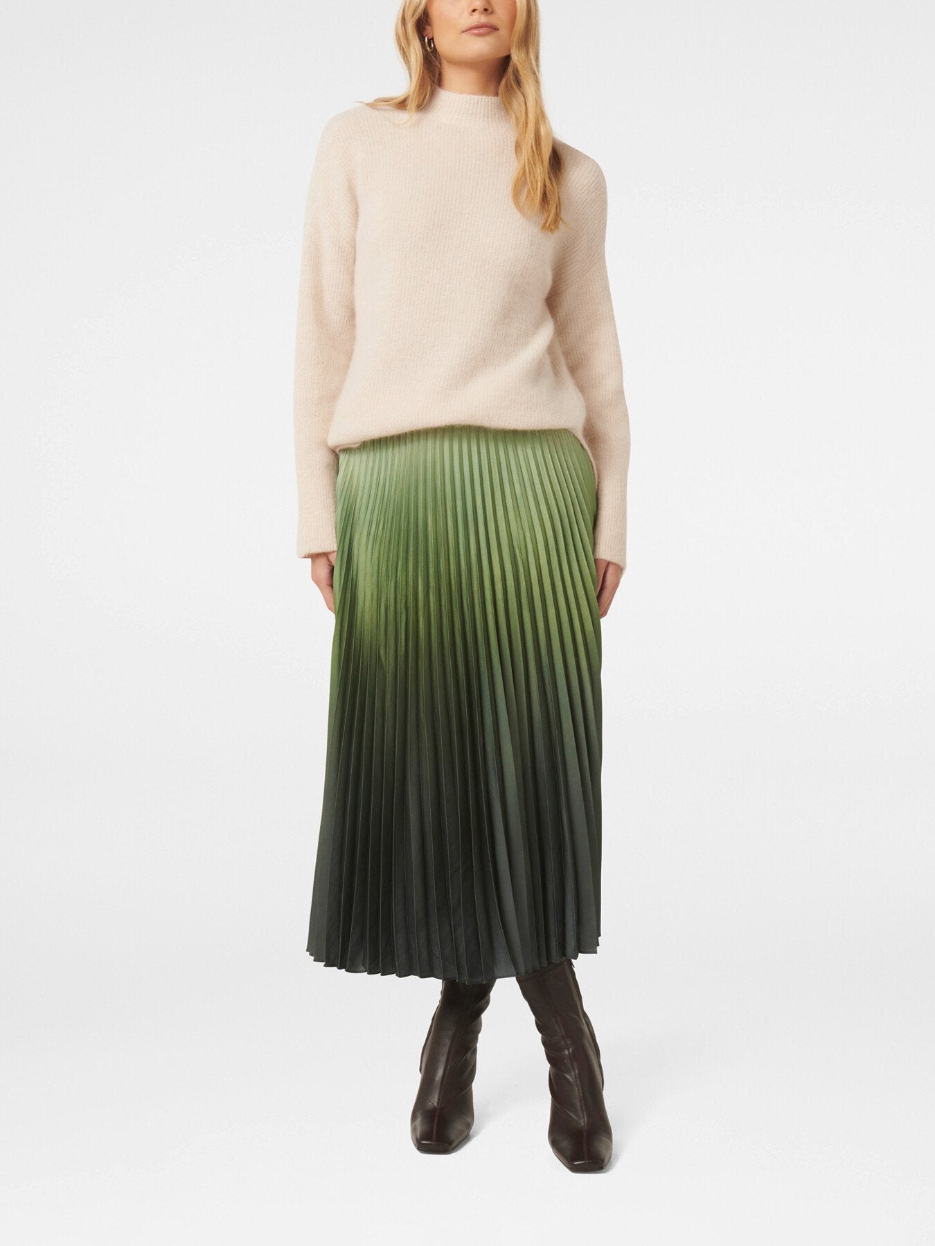 Evangeline Satin Pleated Skirt