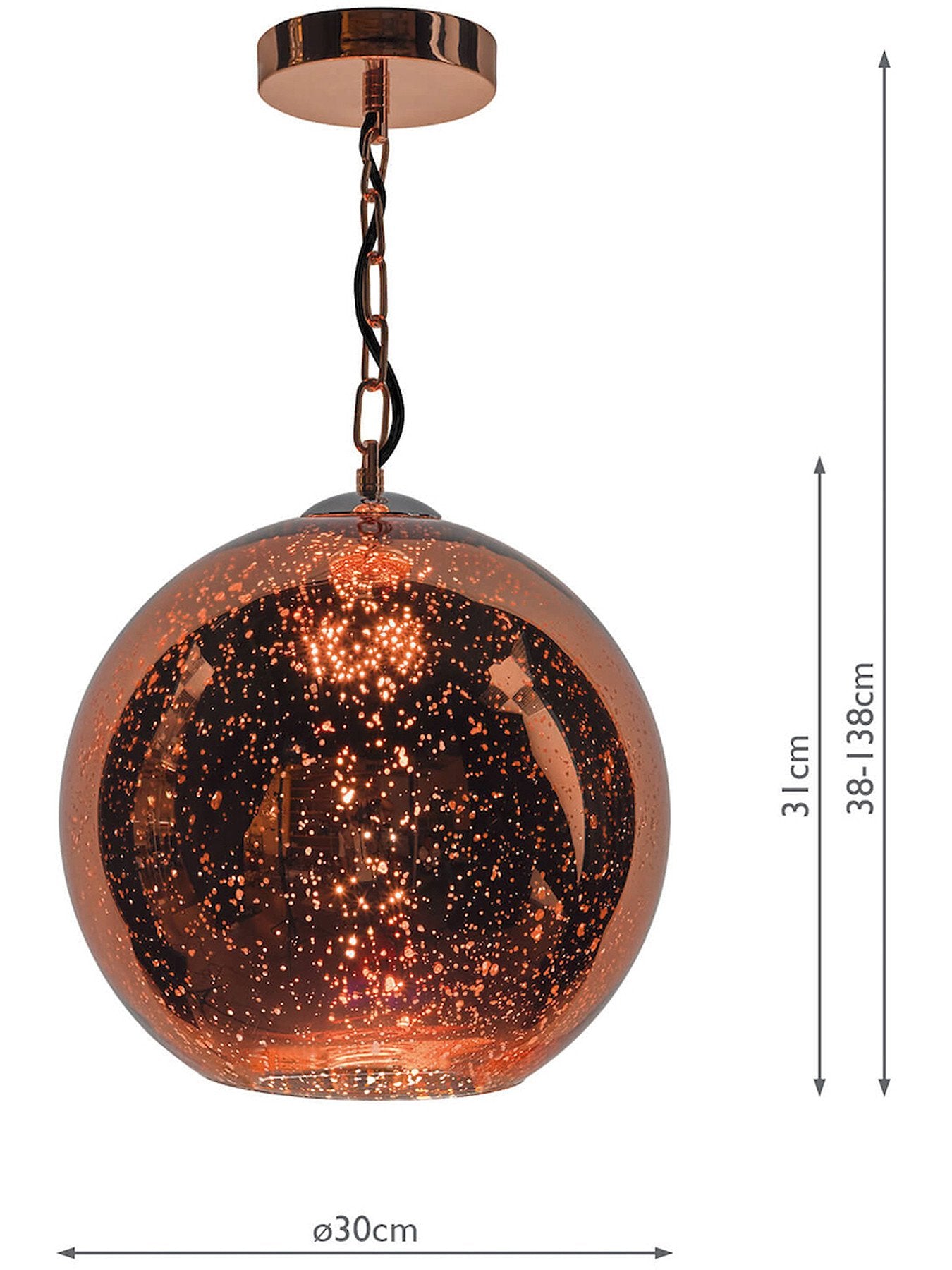 Speckle 1 Light Electro Plated Pendant
