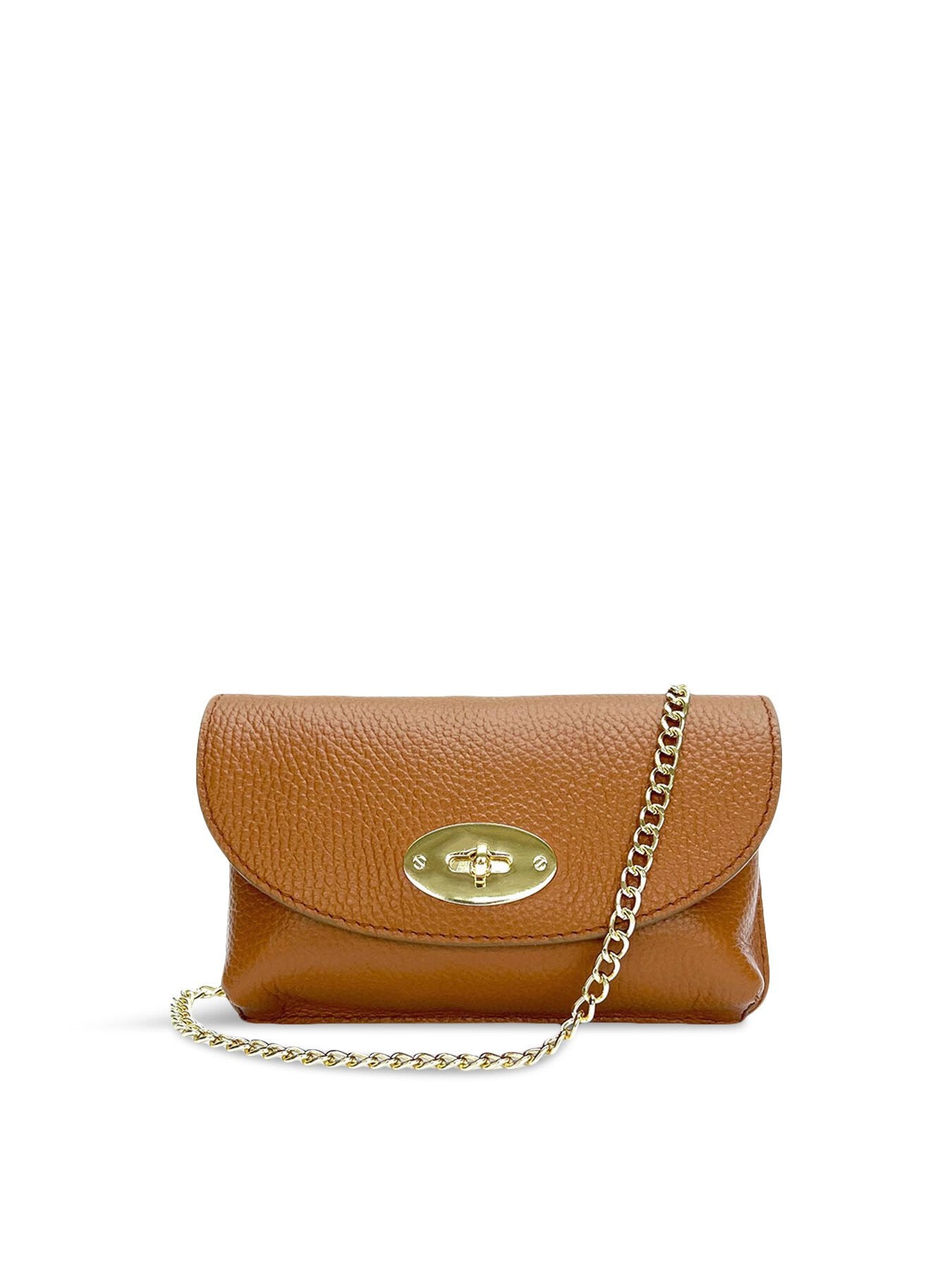 The Mila Tan Leather Phone Bag