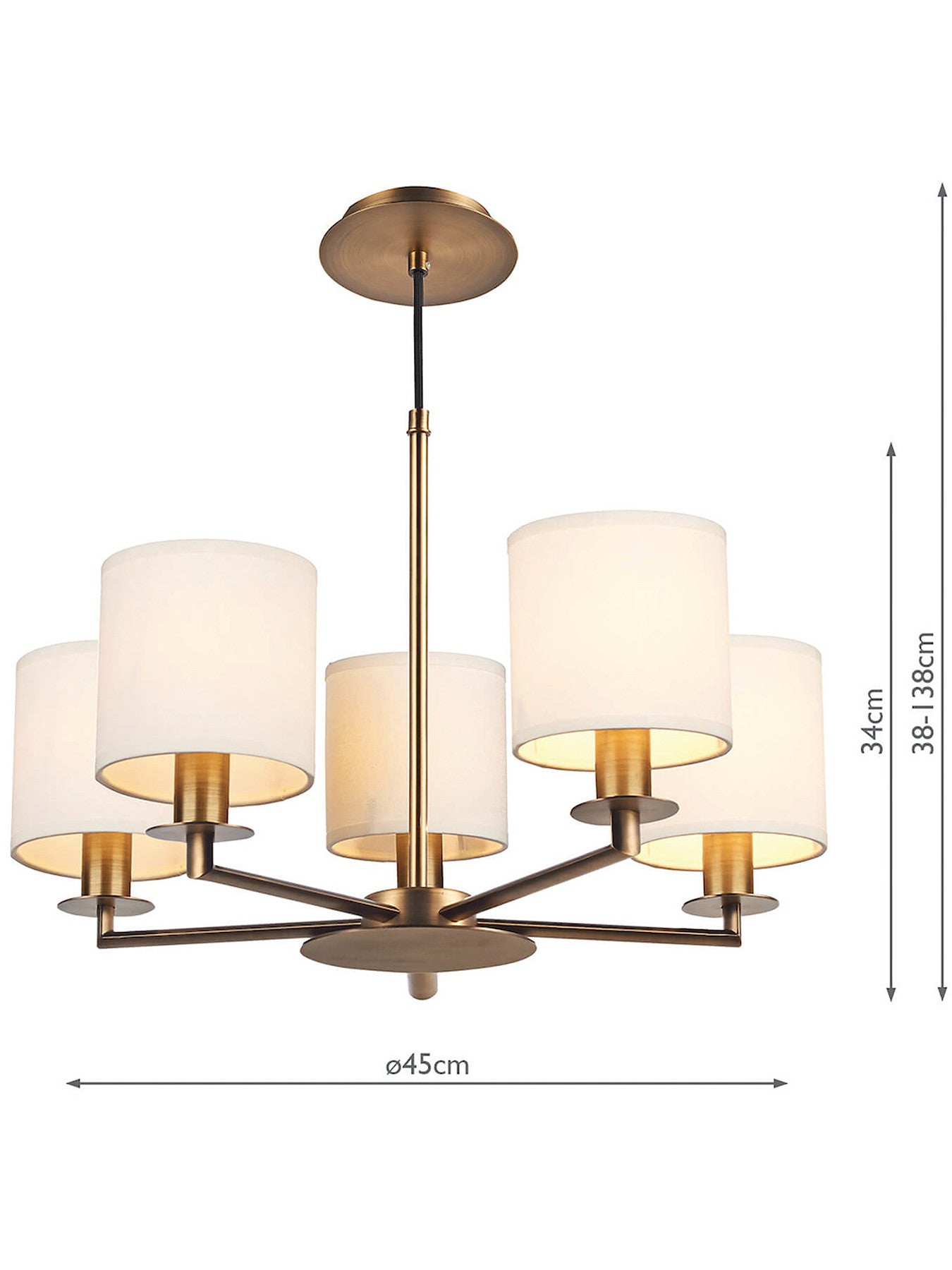 Tyler Dual Mount 5 Light Pendant - Base Only