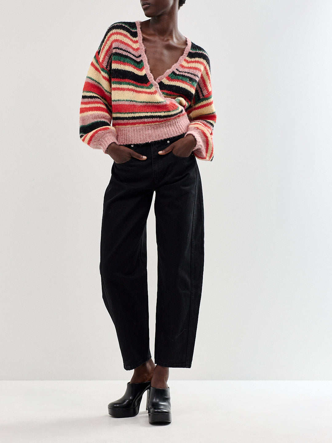 Cari Wool and Alpaca Blend V-Neck Jumper