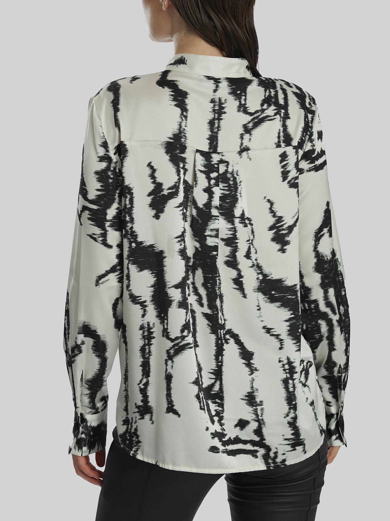 Tie Dye Satin Mandarin Collar Tunic