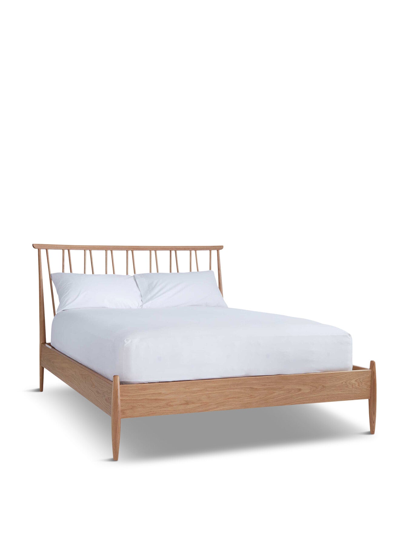 Neutral Ercol Winslow Light Brown Wood Spindle King Bed Fram