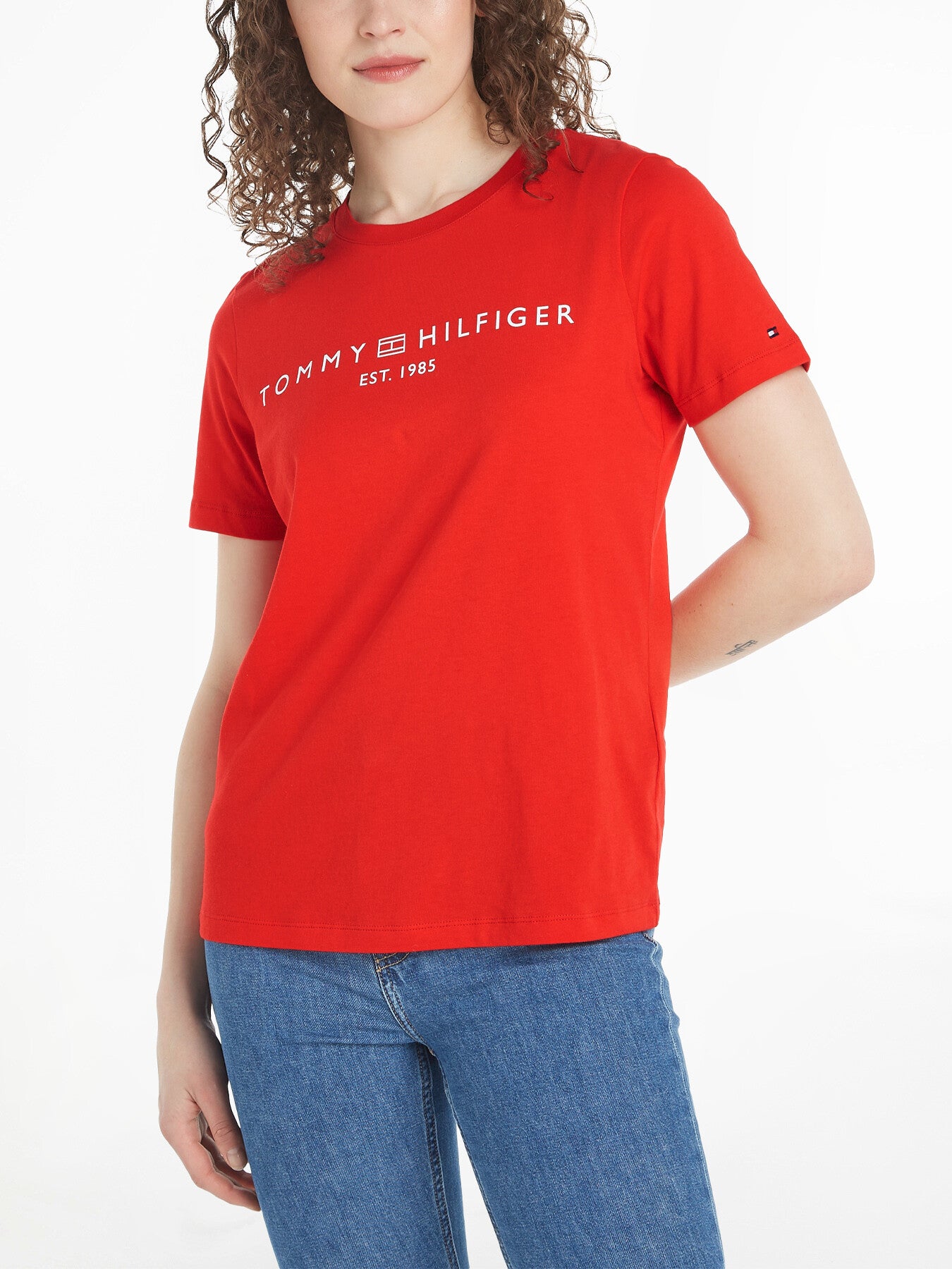 Curve Signature Logo Flag T-Shirt