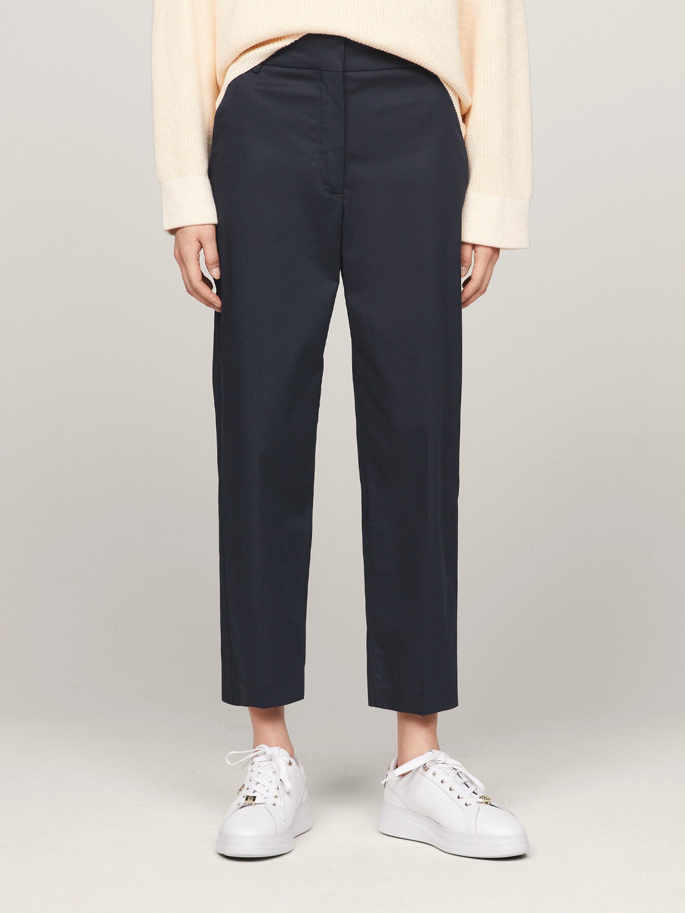 Cotton Blend Slim Fit Straight Leg Chinos