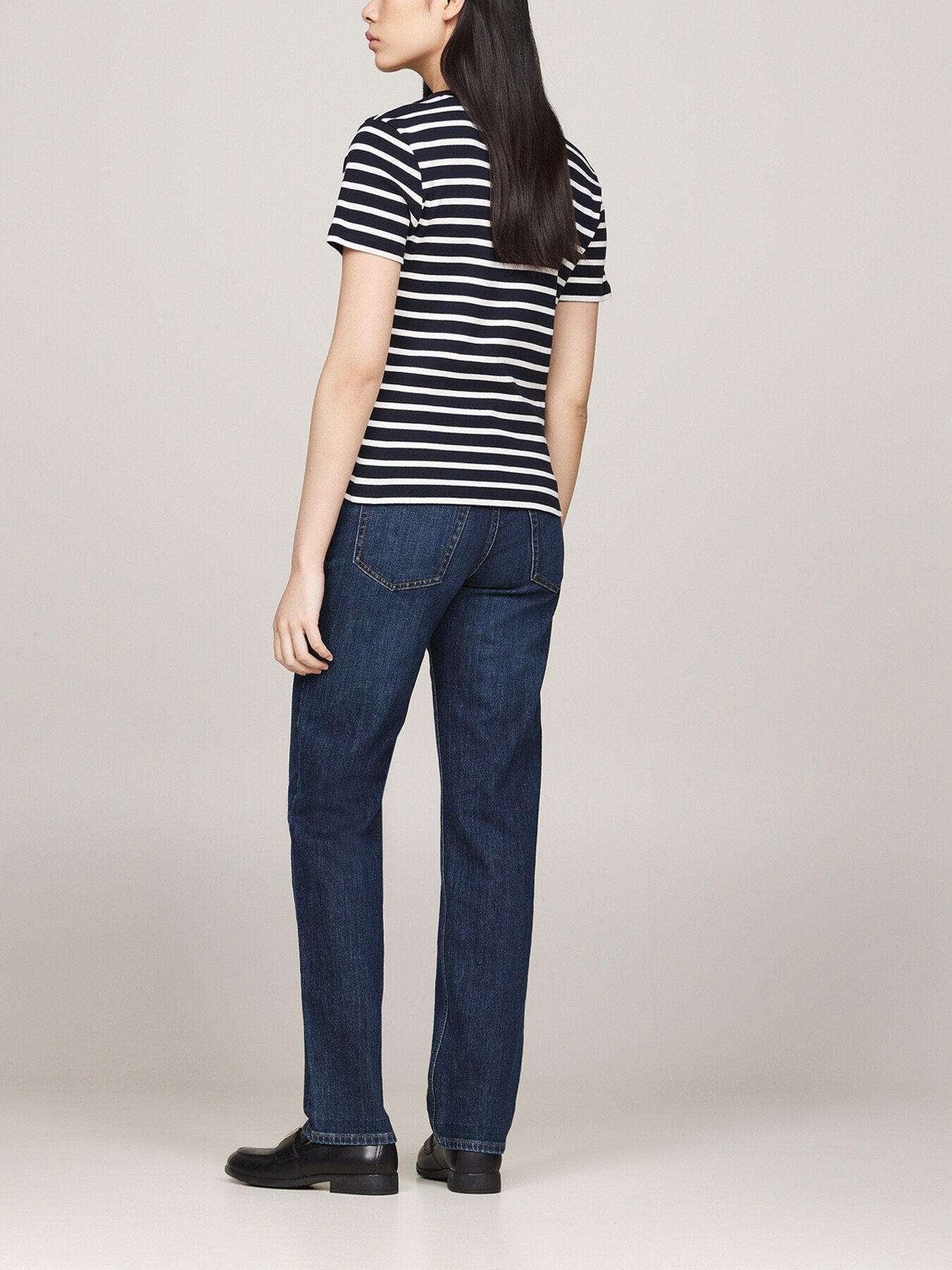 V-Neck Slim T-Shirt Stripe