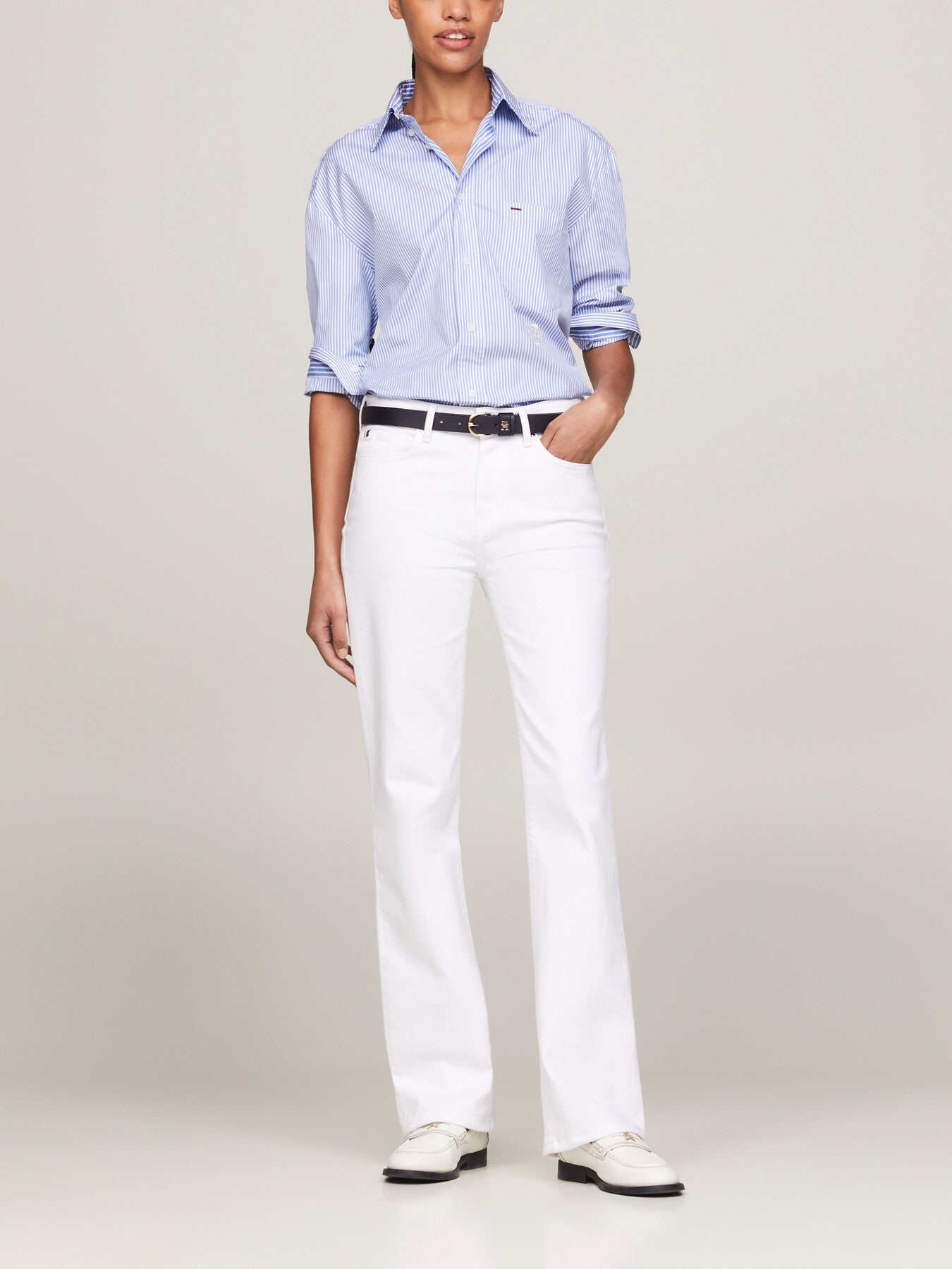 Mid Rise Bootcut White Jeans