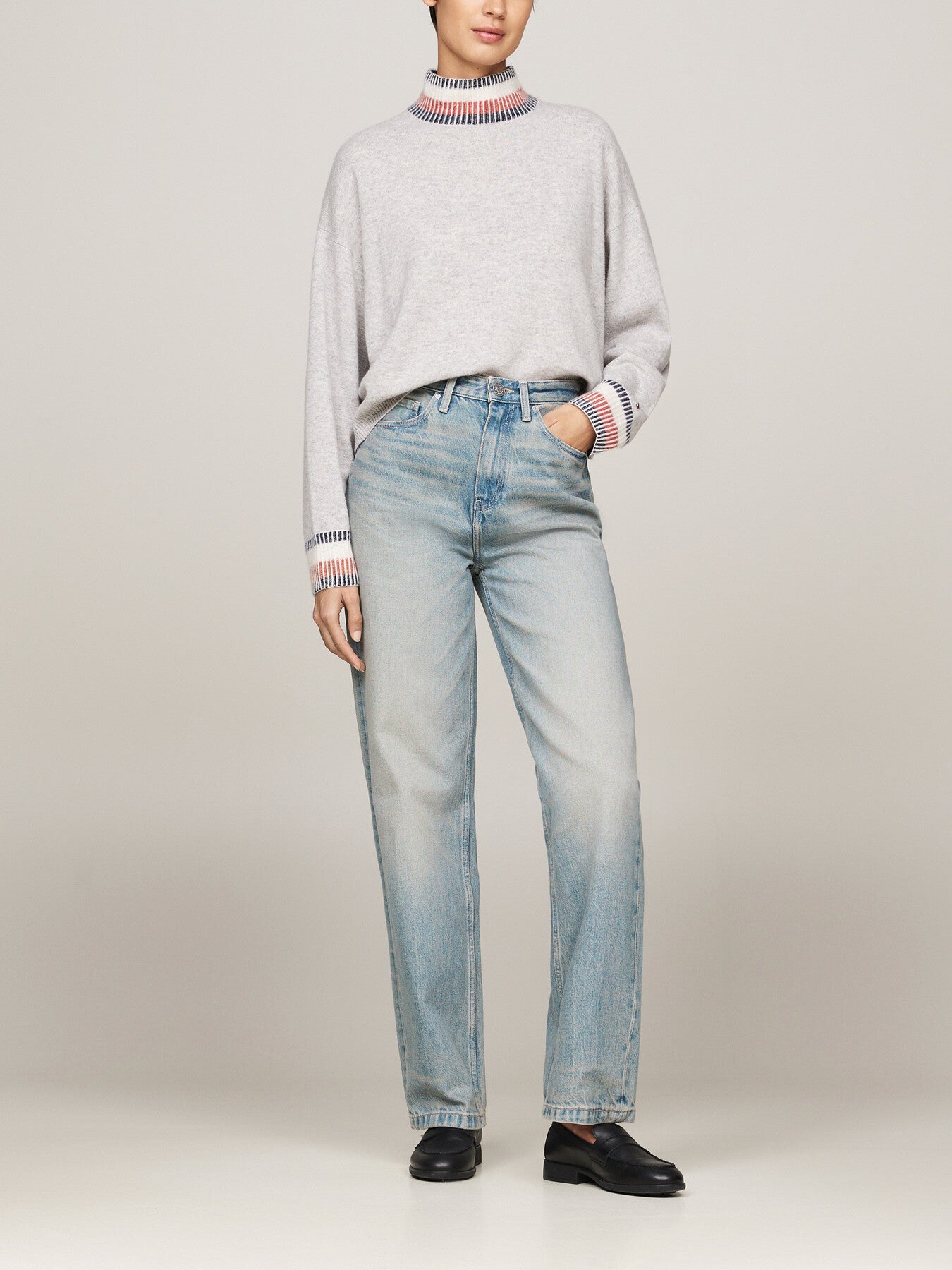 Mock Turtleneck Jumper with Cashmere