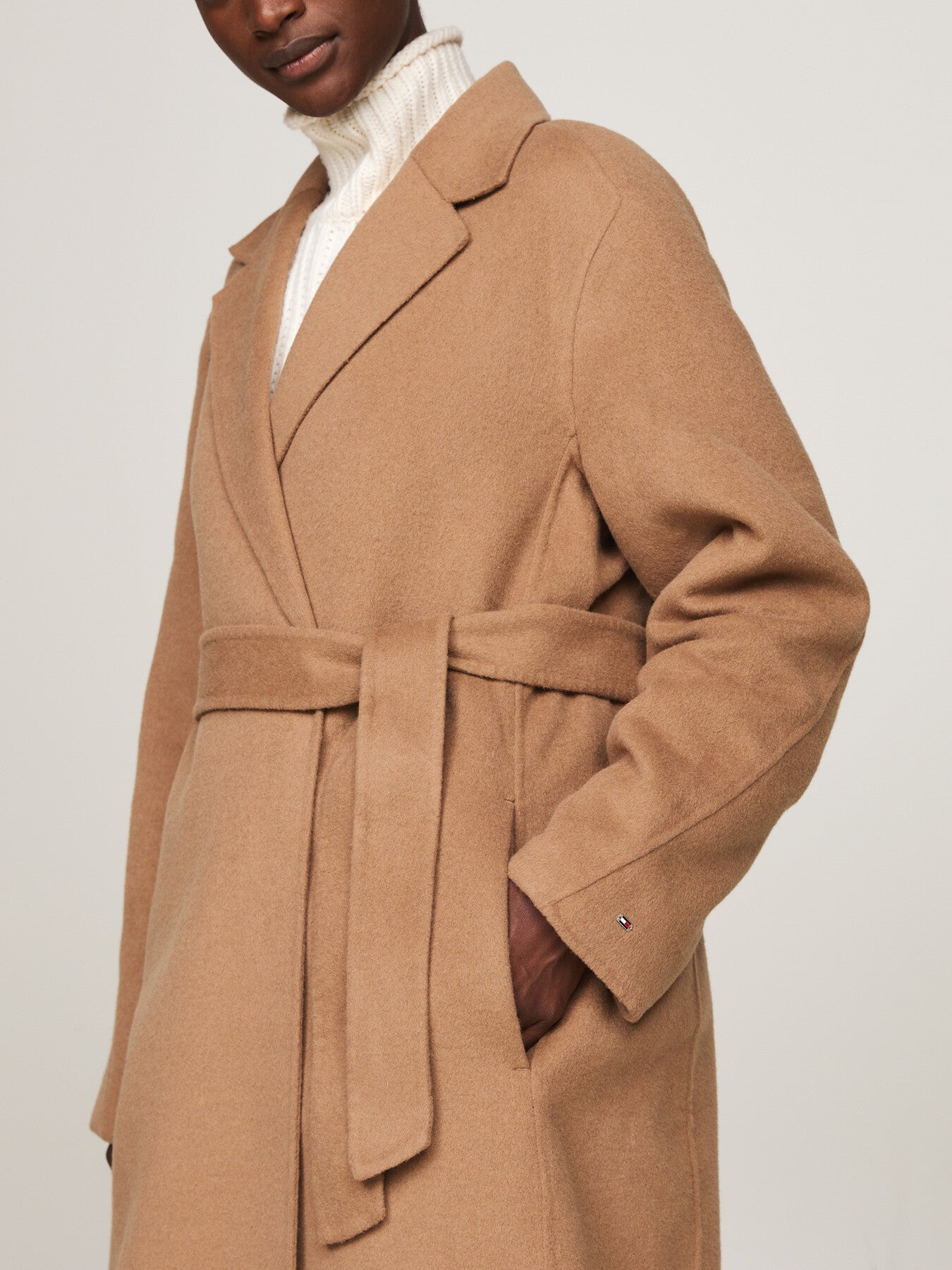 Double Faced Wool Rich Belted Coat