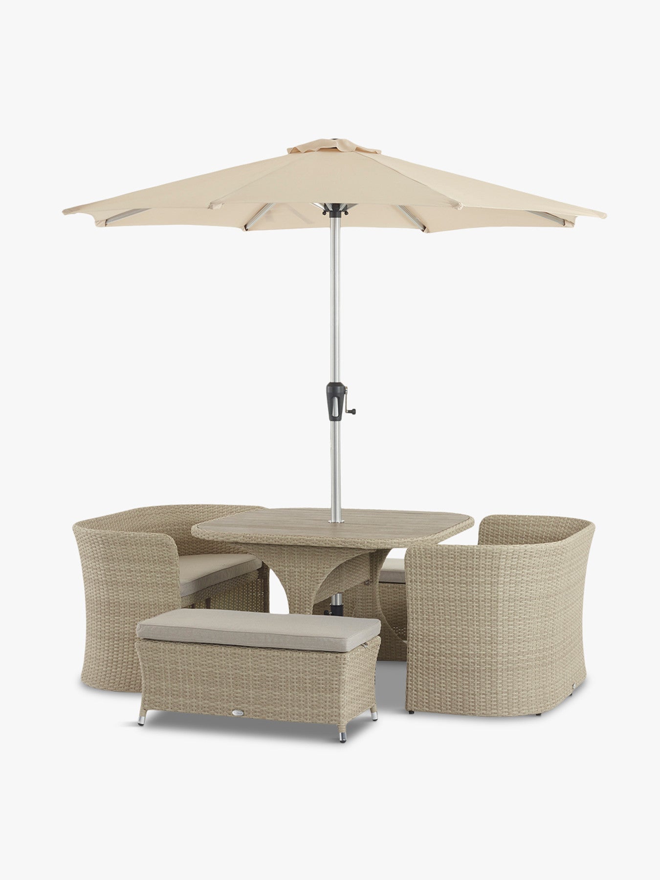 Tetbury 8 Seat Balcony Set with Parasol and Base
