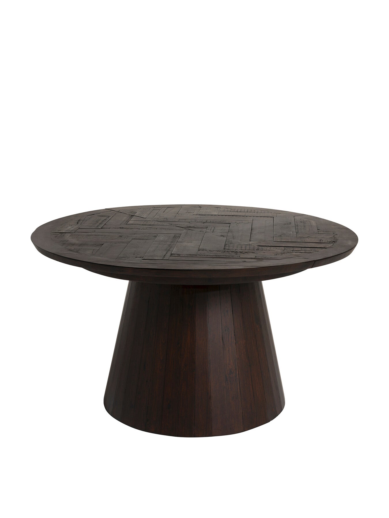Brown Elon Dark Brown Herringbone Reclaimed Wood 136-176cm E