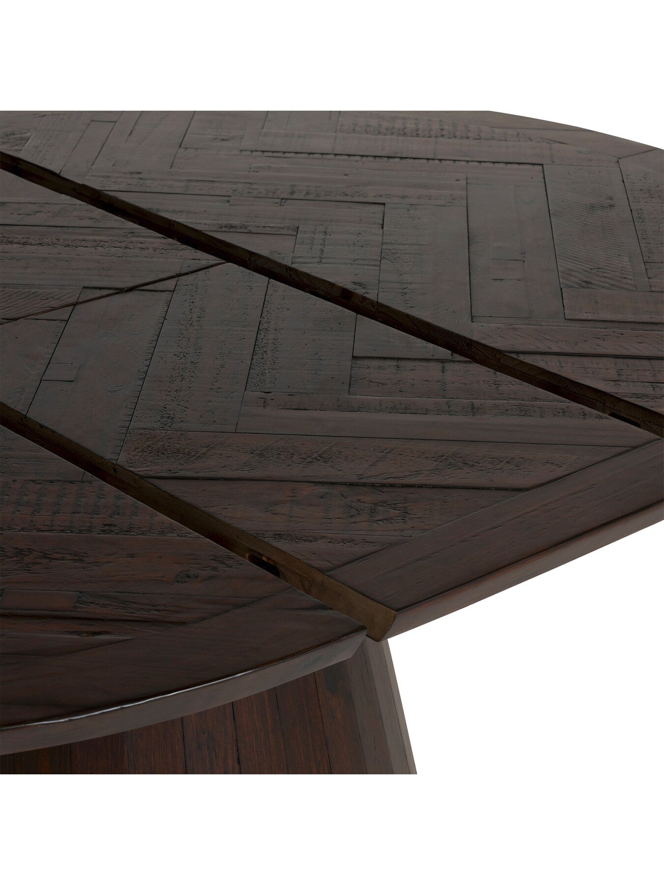 Brown Elon Dark Brown Herringbone Reclaimed Wood 136-176cm E