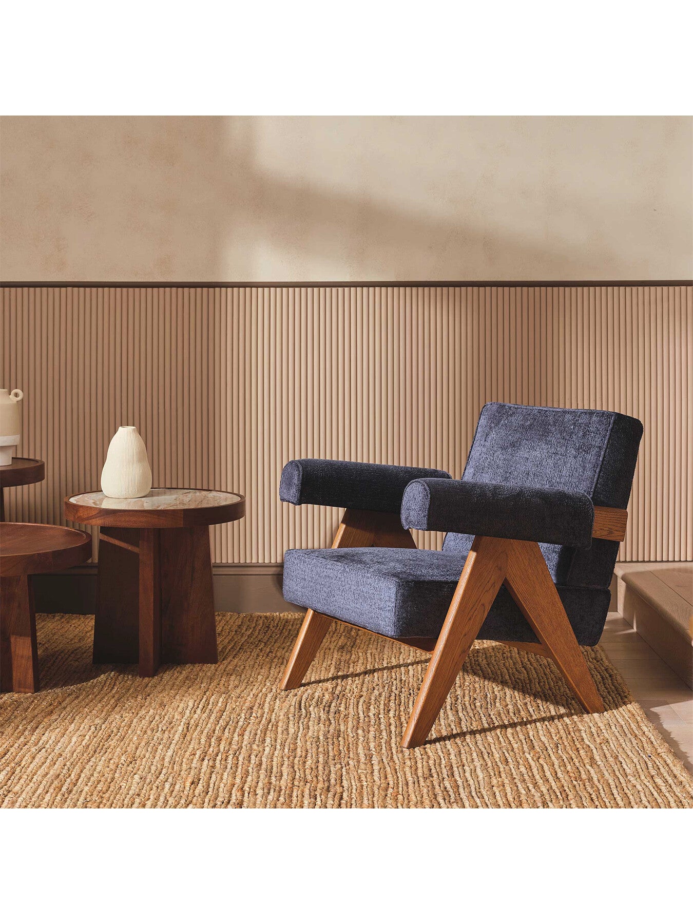 Blue Bogart Fabric Club Armchair