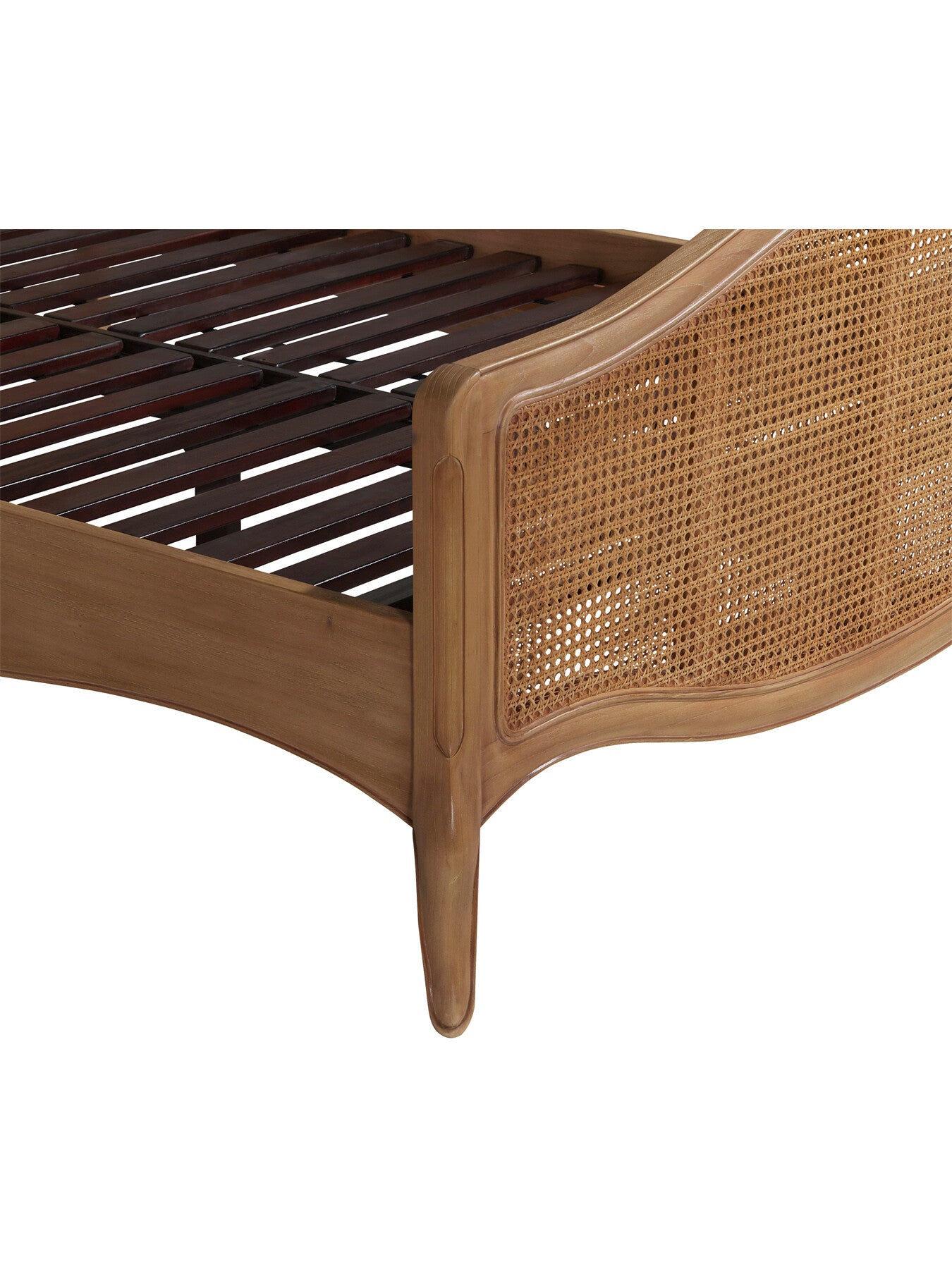 Cecile Brown Rattan And Wood French Style Double Bed