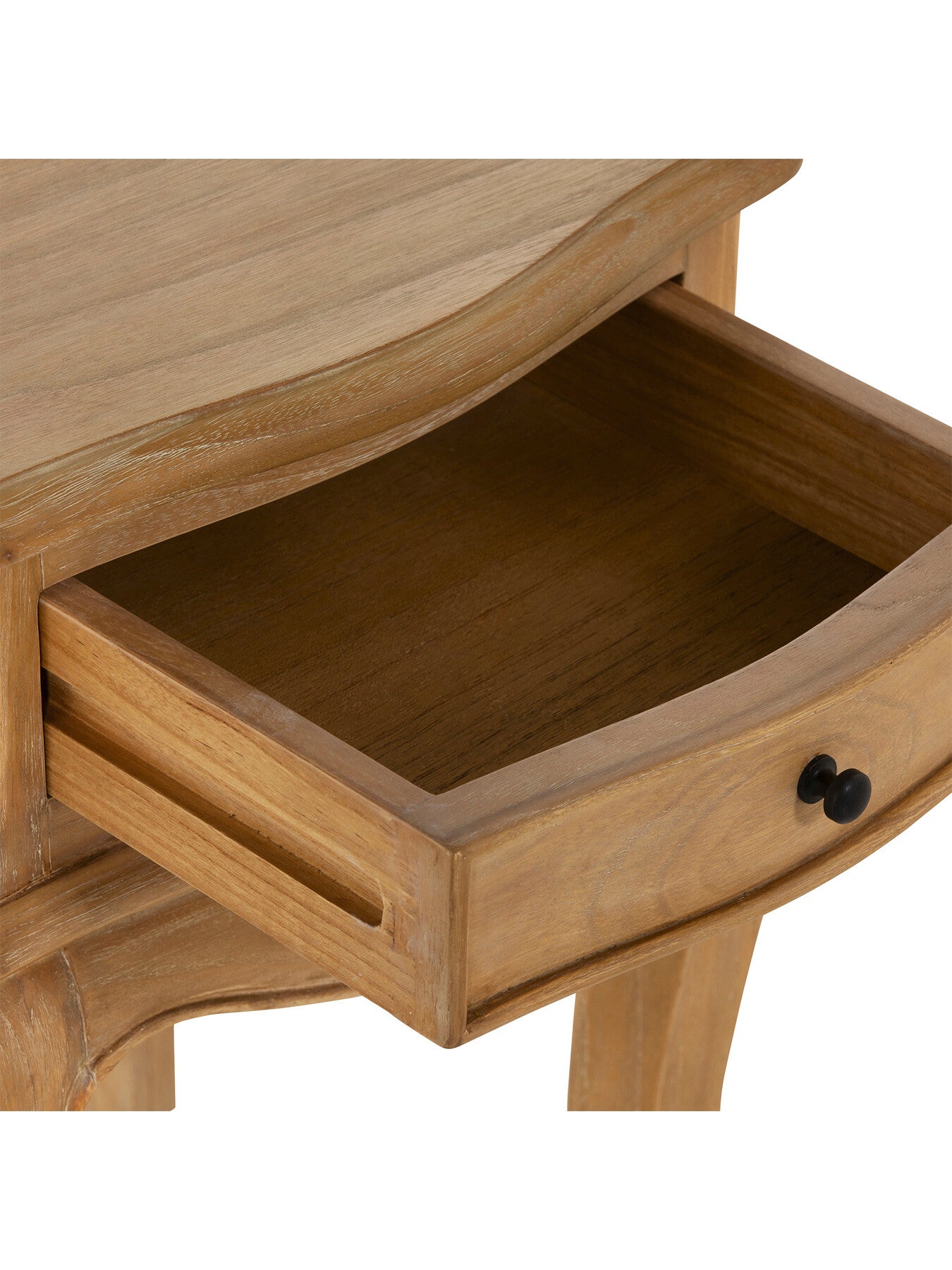 Cecile Light Wooden French Style 1 Drawer Bedside Table