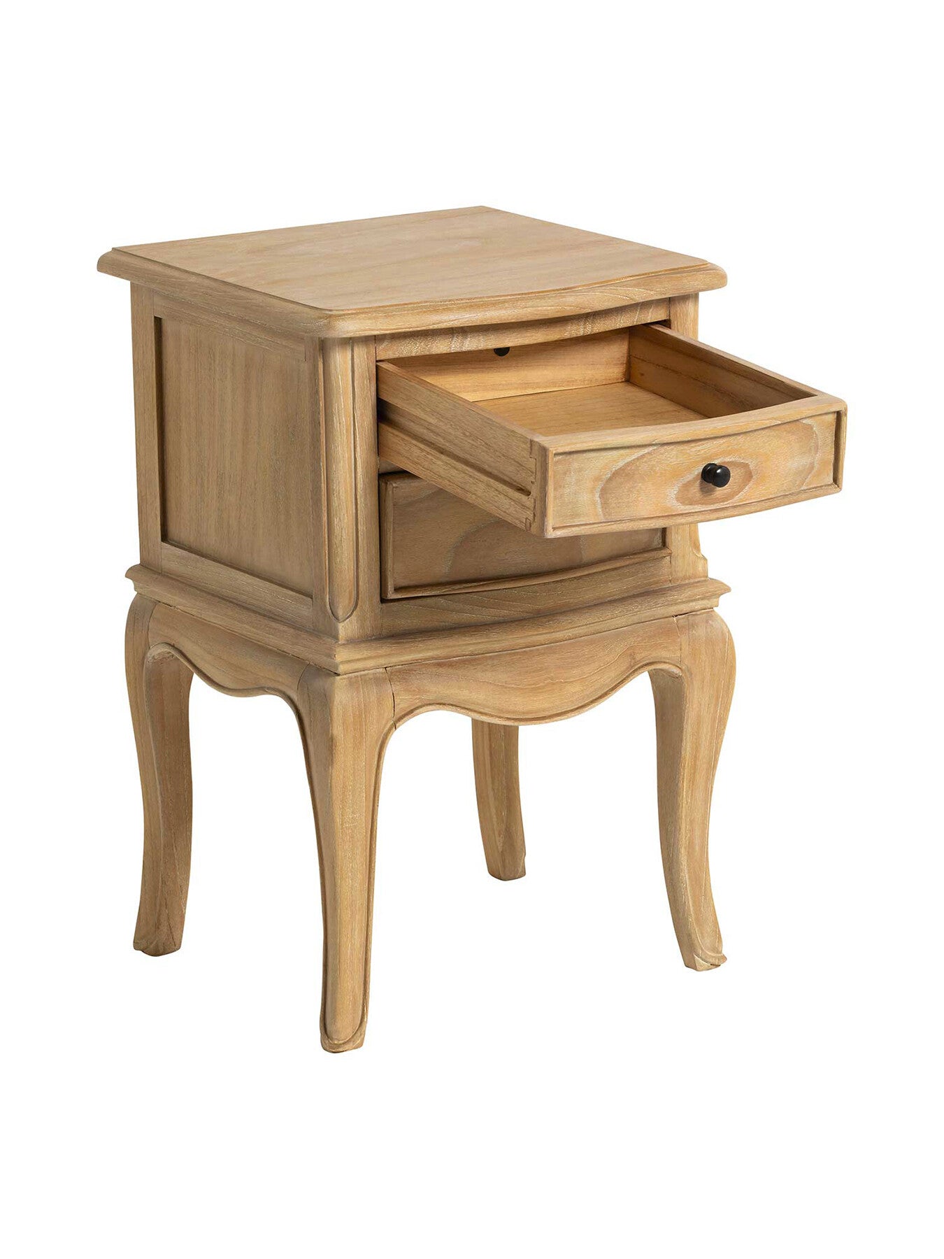 Cecile Light Wooden French Style 2 Drawer Bedside Ta