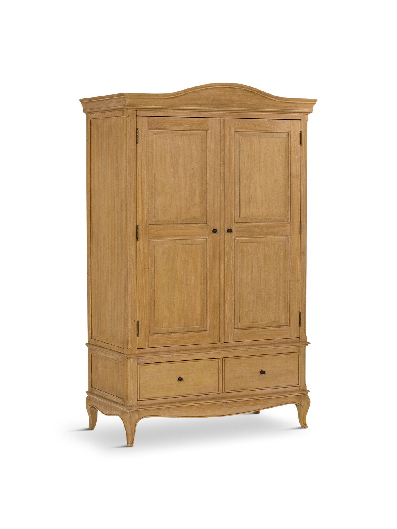 Cecile Light Wooden French Style Double Wardrobe Wit
